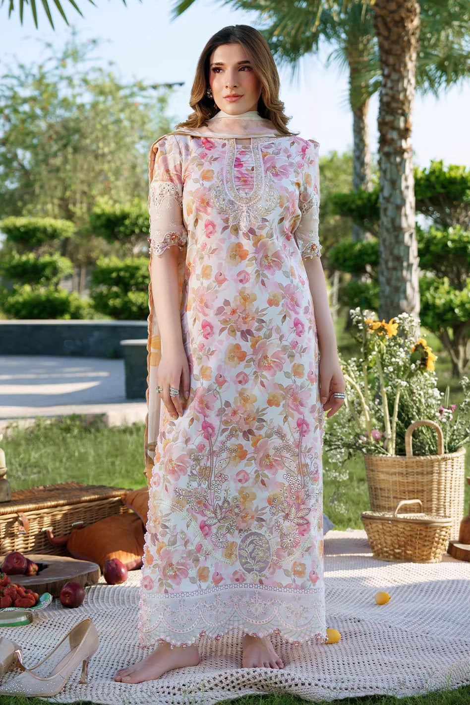 Sunset Muse Lawn By Izel SMC-3087 (Elah) – Izel 2-piece unstitched suit