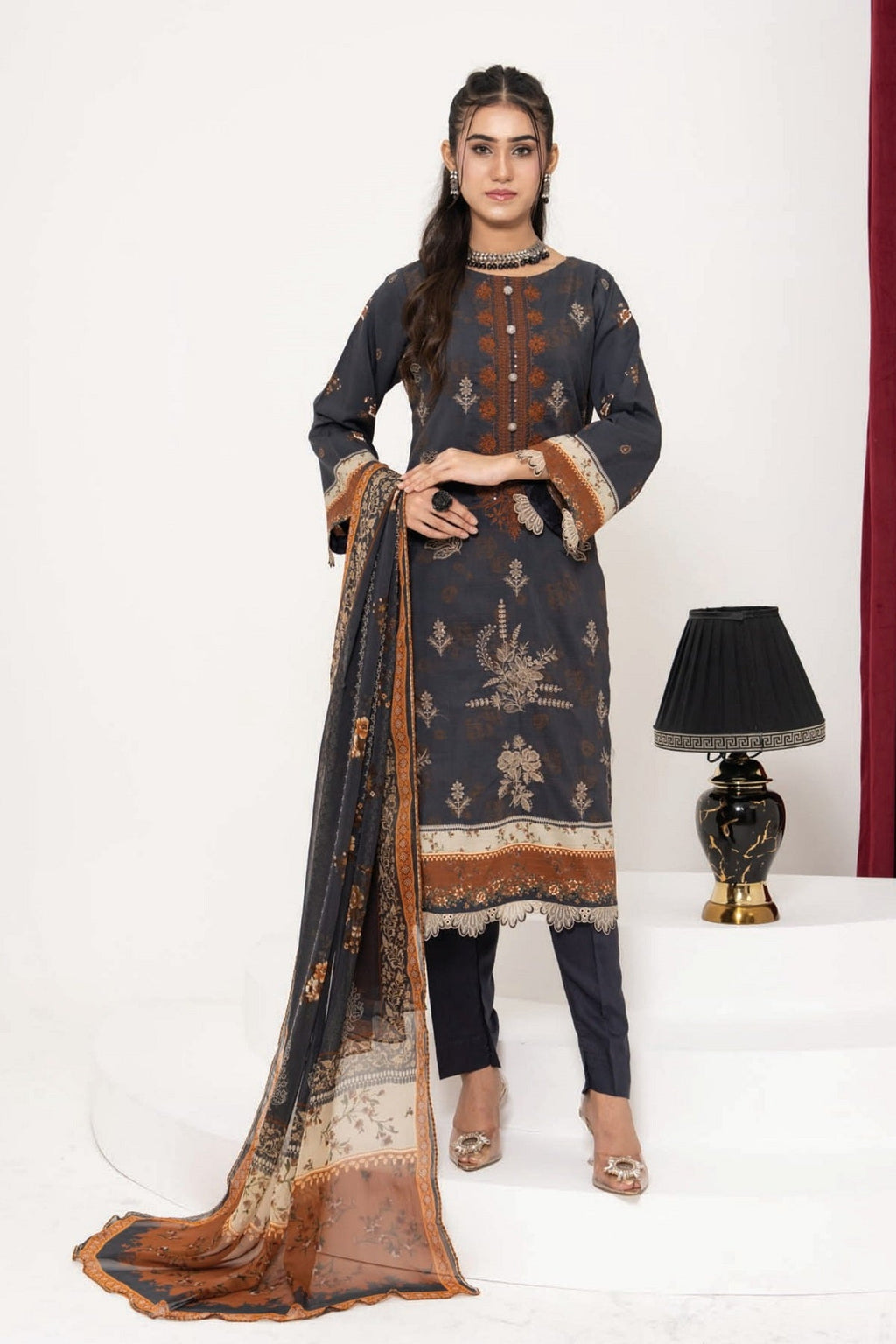 Palwasha Roop Viscose D-08 – Palwasha 3-piece unstitched suit