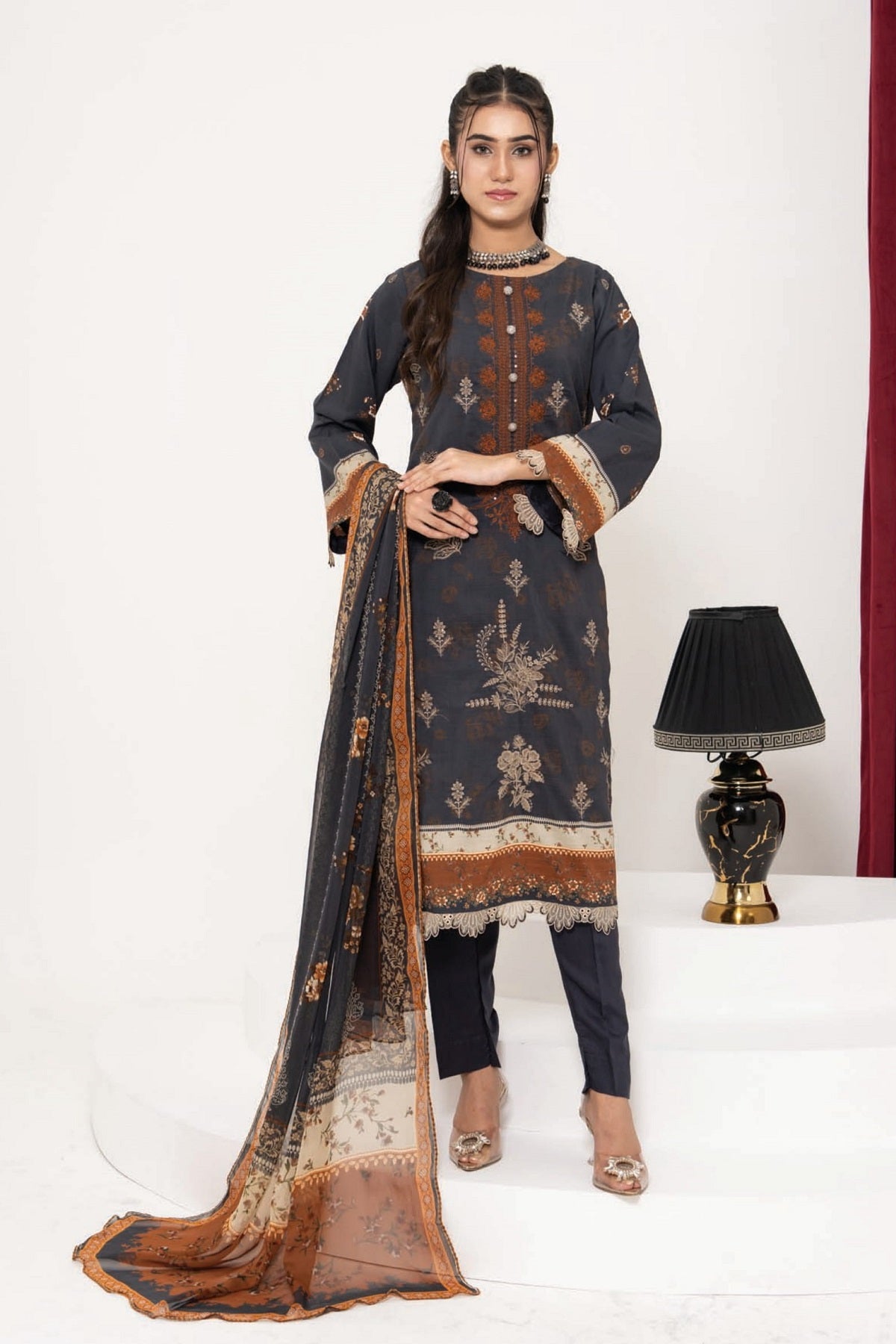Palwasha Roop Viscose D-08 – Palwasha 3-piece unstitched suit