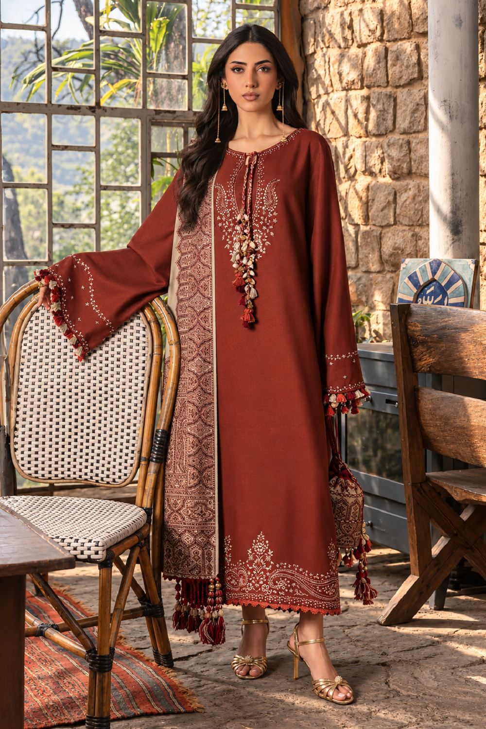 Musafir Winter By Izel MWC-3125 (Sahal) – Izel 3-piece unstitched suit