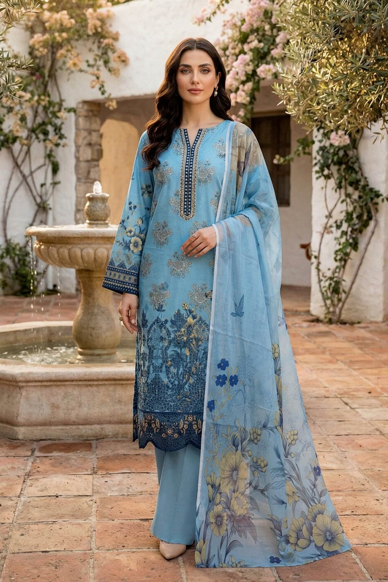 Chanchal Lawn By Bin Rashid D-08 – Bin Rashid 3-piece unstitched suit