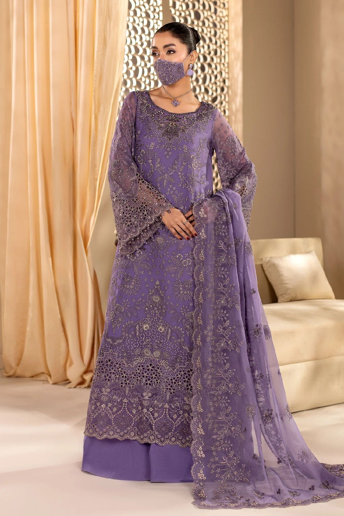 Flossie Executive Dastaan Chiffon DA-08 – Flossie 3-piece unstitched suit