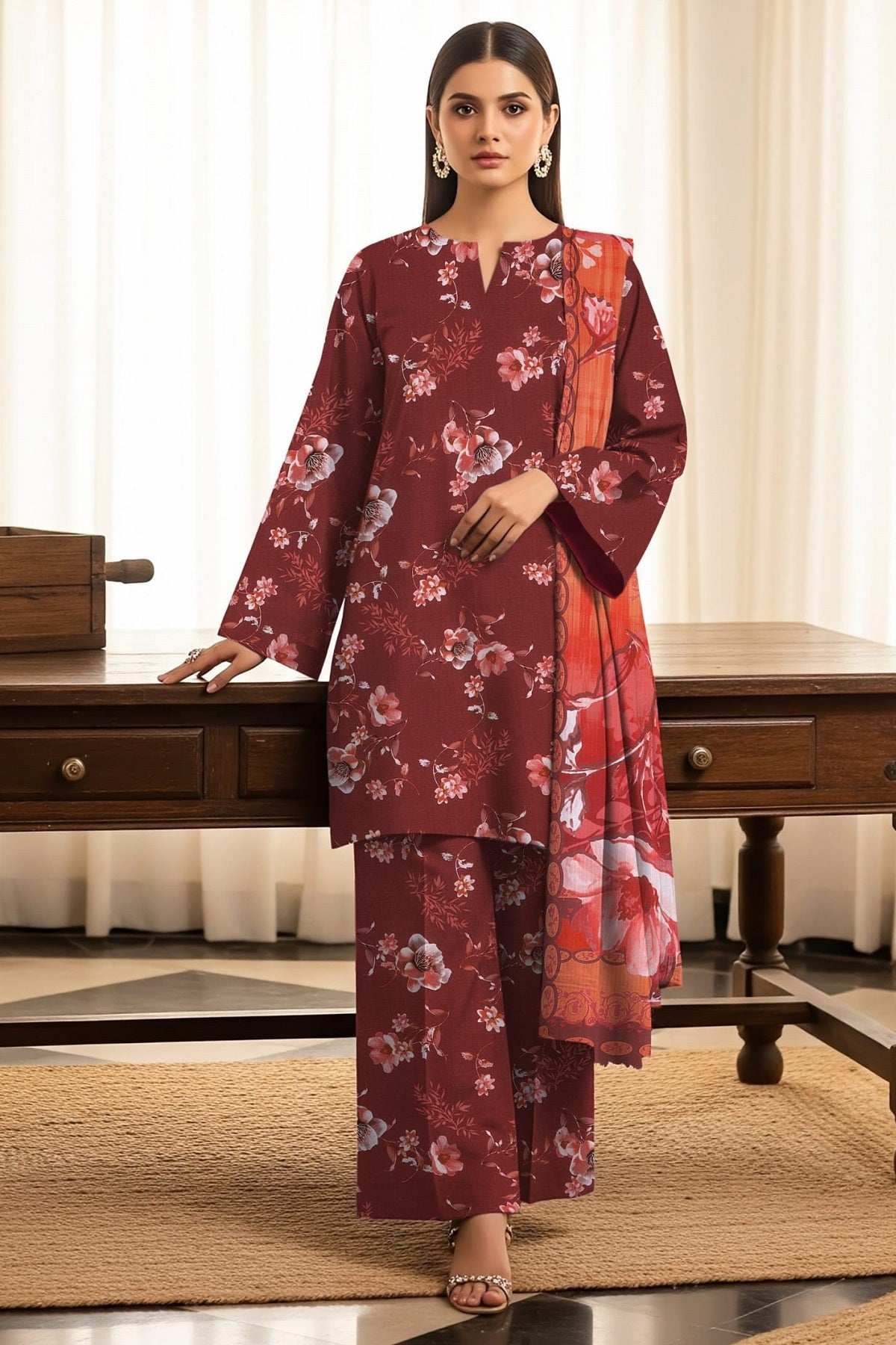 Palwasha Pehnawa Viscose D-10 – Palwasha 3-piece unstitched suit