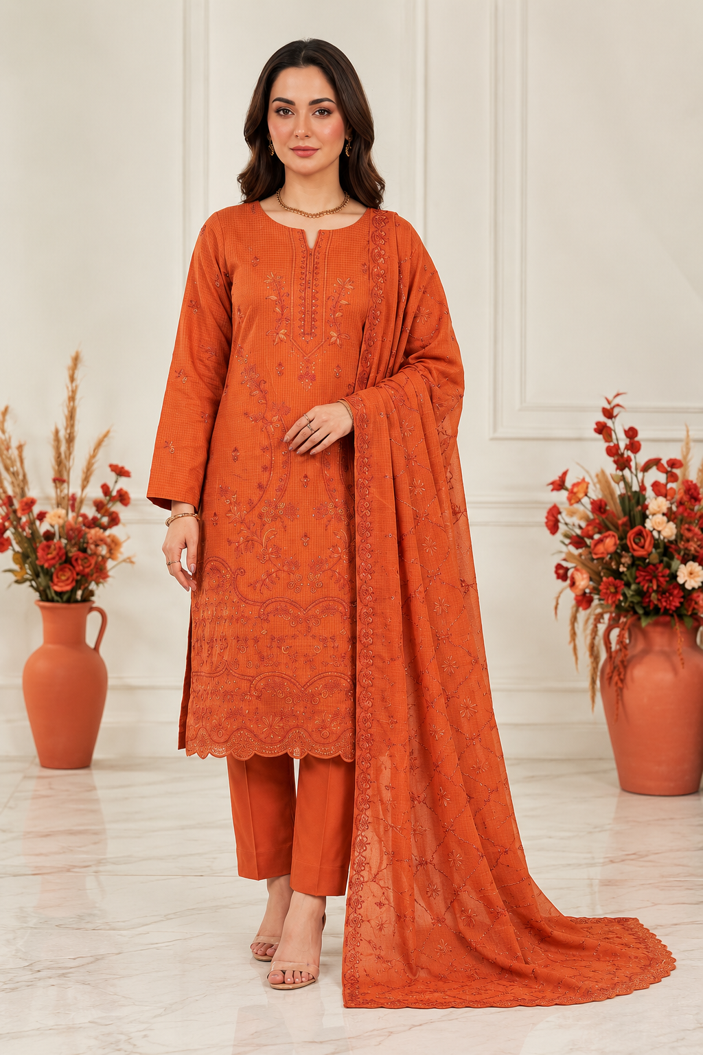 Fatima Roshni Viscose D-09 – Fatima 3-piece unstitched suit