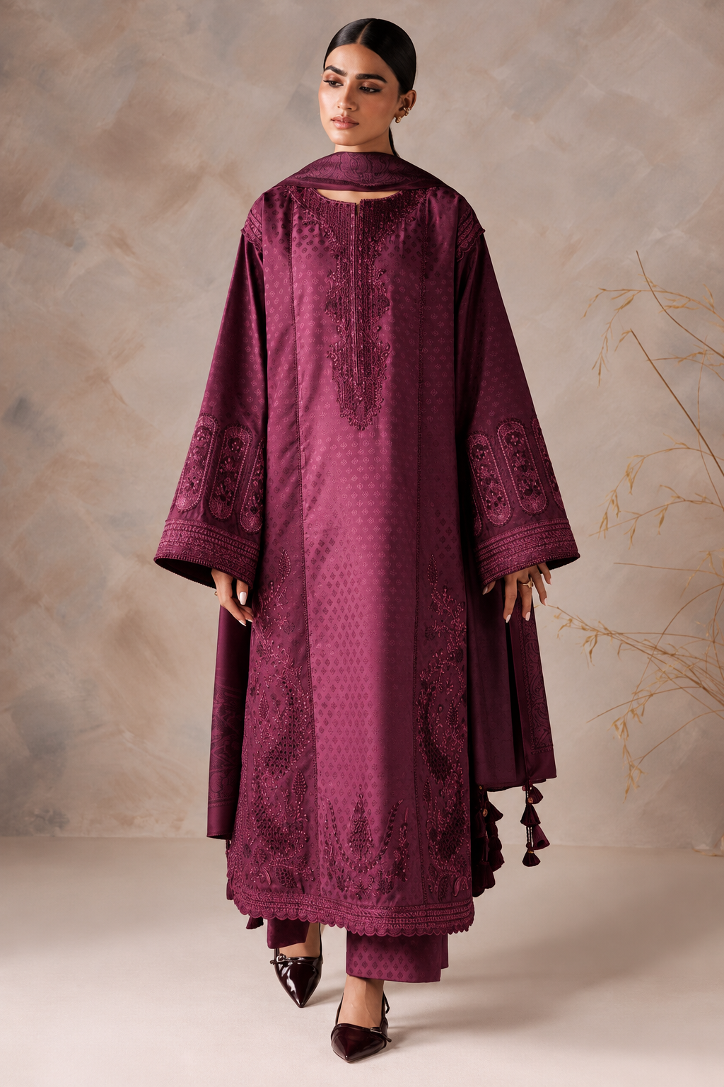 Iznik Viscose Jacquard UE-747 – Iznik 3-piece unstitched suit