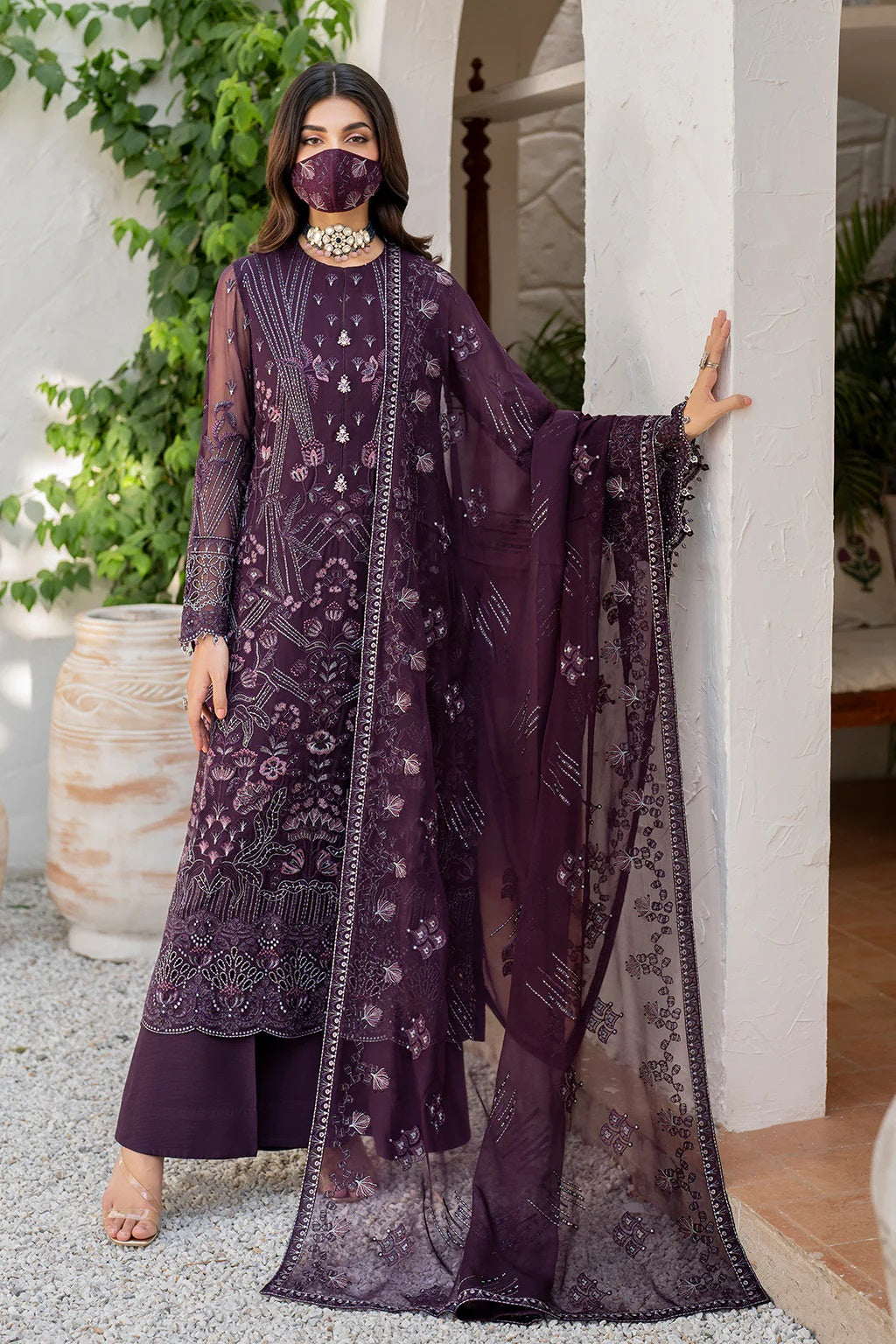 Safeera Luxury Chiffon S-1409 by Flossie – Flossie 3-piece unstitched suit