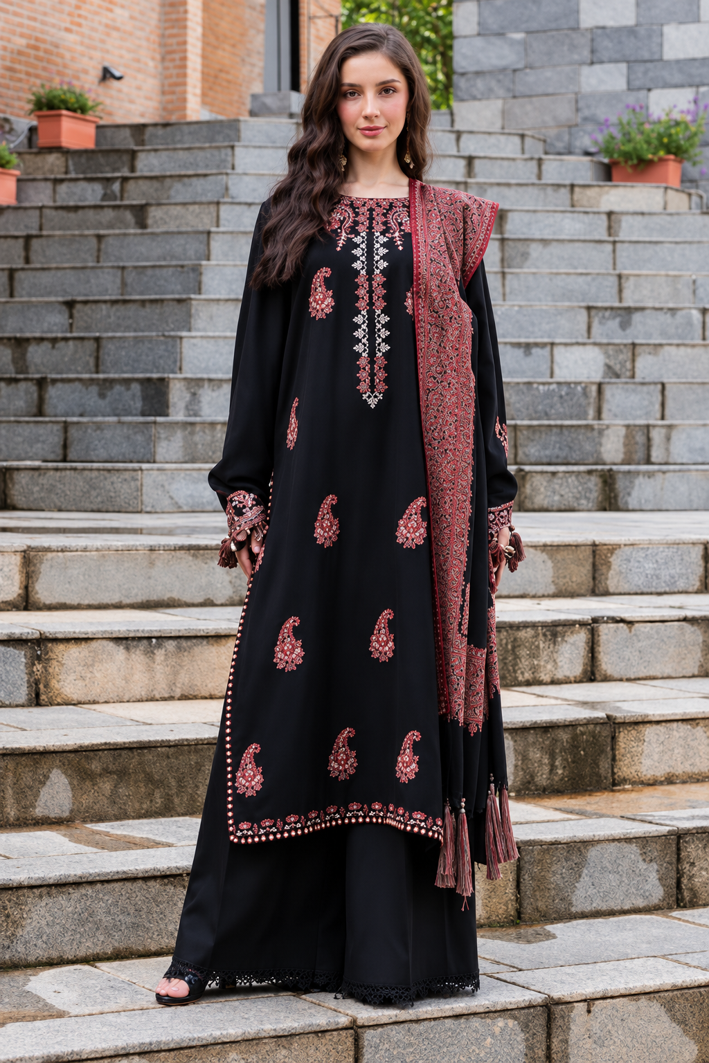 Somewhere Winter By Yards YD-12452 (Wanderlust) – Yards 3-piece unstitched suit