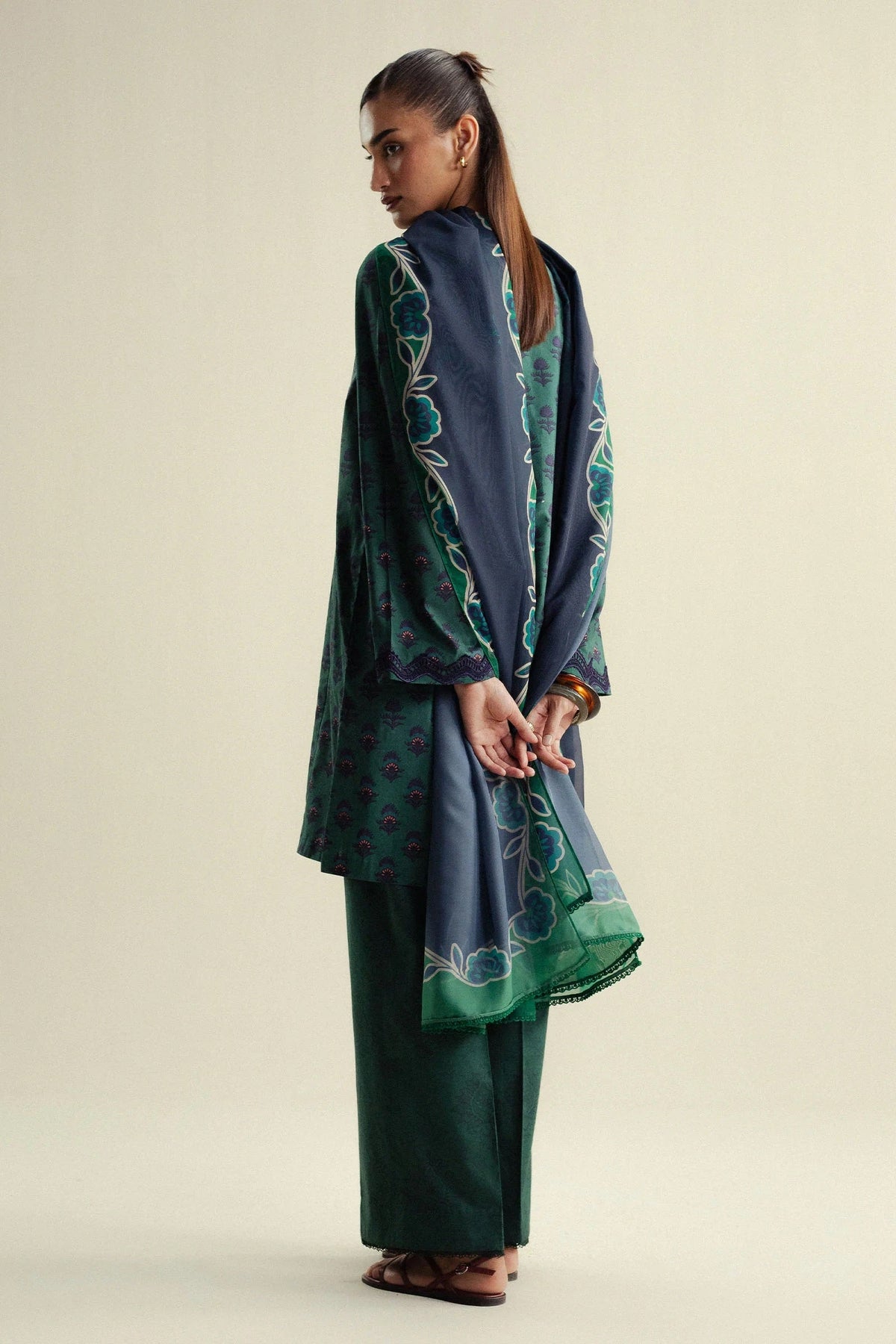 Coco Cambric Prints By Zara Shahjahan D-10A (Willow), photo 2