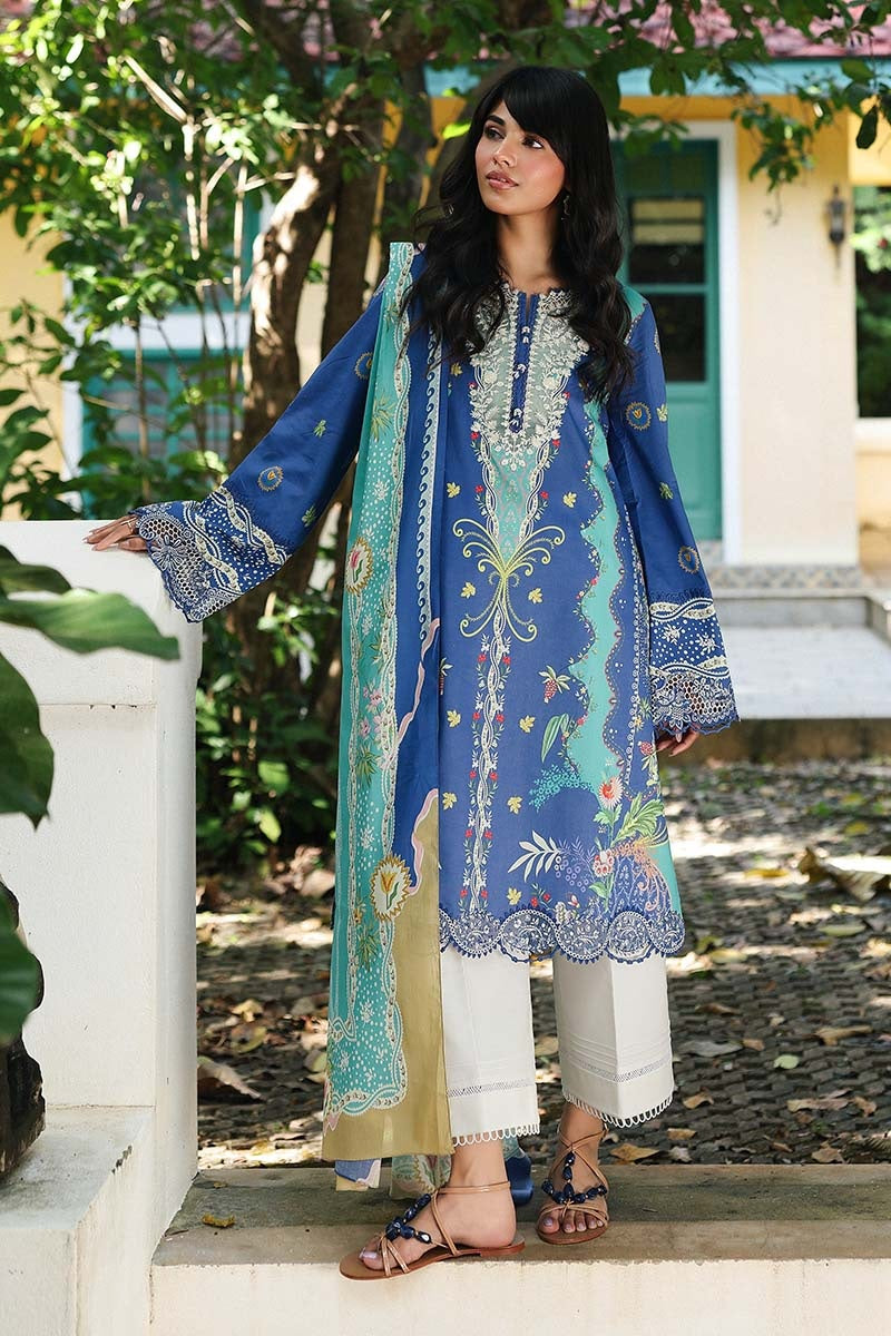 Qalamkar QPrints Lawn AX-10B (Viona) – Qalamkar 3-piece unstitched suit