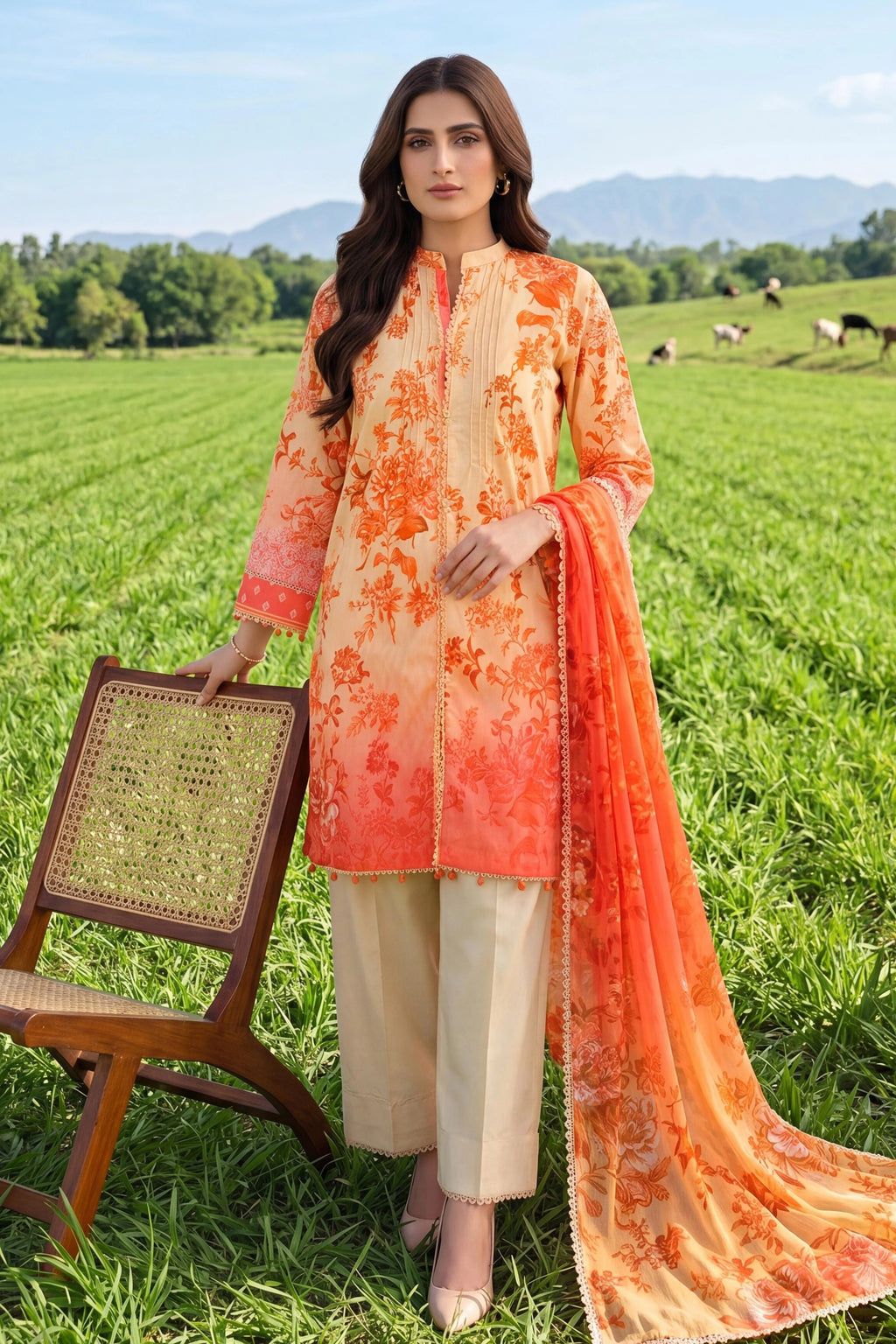 Al Zohaib Colors Print Lawn CDC-10 – Al Zohaib 3-piece unstitched suit