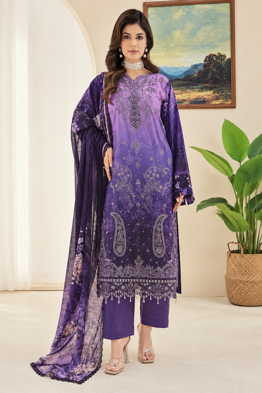 Zara Meer Sundaze Viscose D-10 – Zara Meer 3-piece unstitched suit