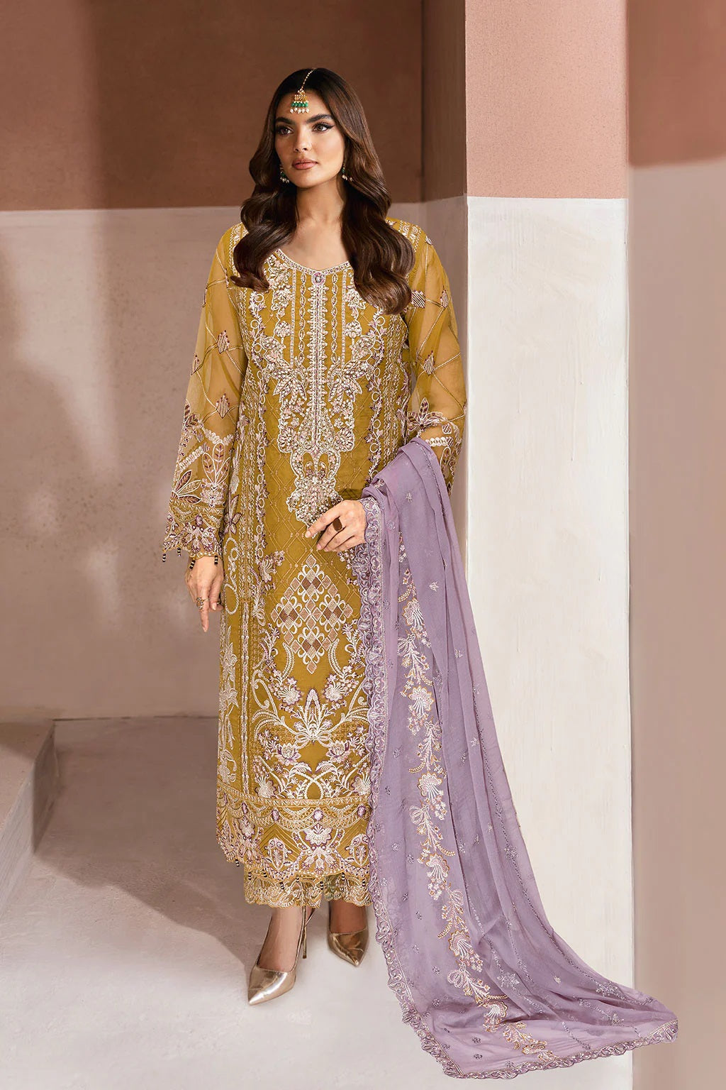 Ramsha Minhal Formal Wear M-1310 – Ramsha 3-piece unstitched suit