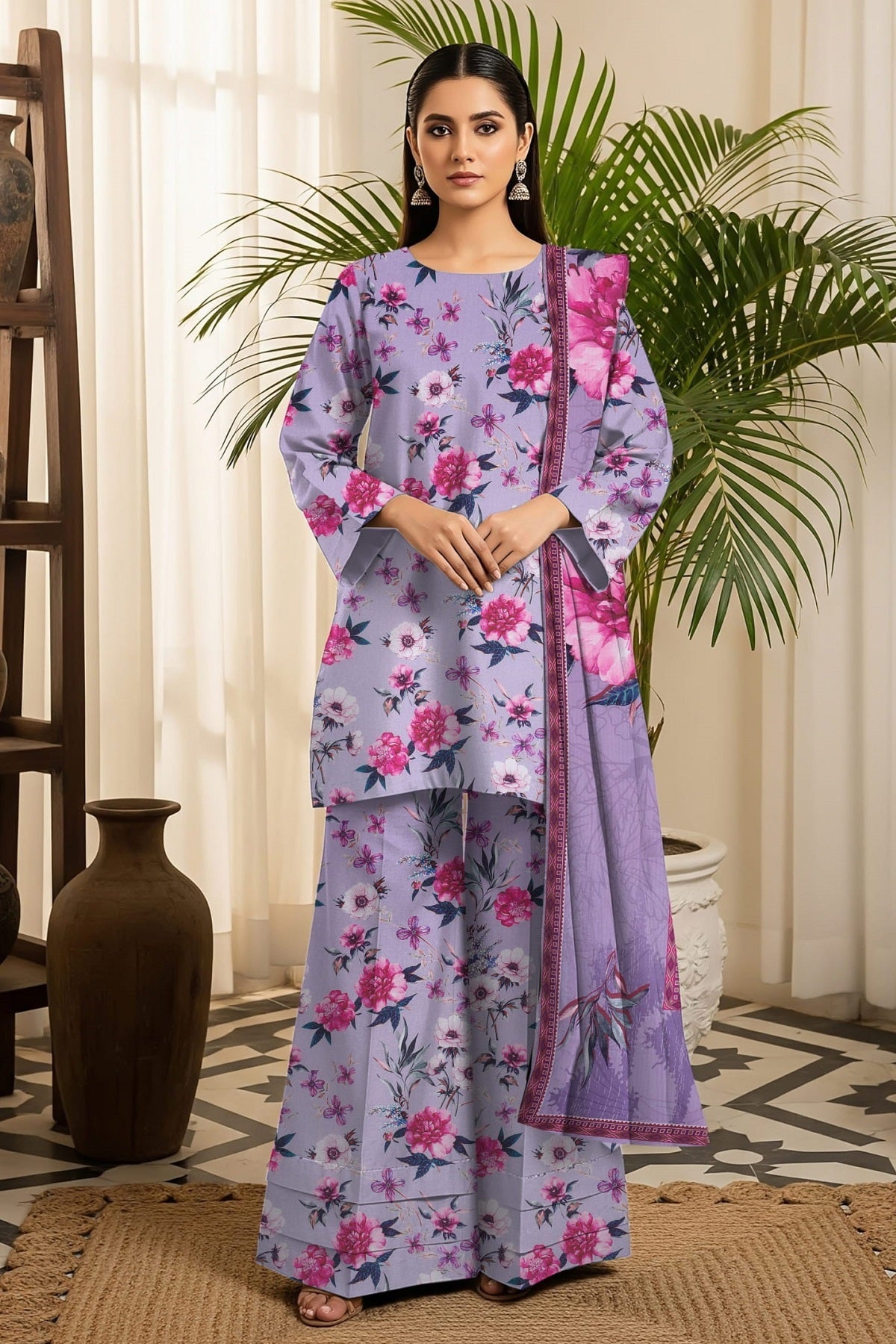 Palwasha Pehnawa Viscose D-07 – Palwasha 3-piece unstitched suit