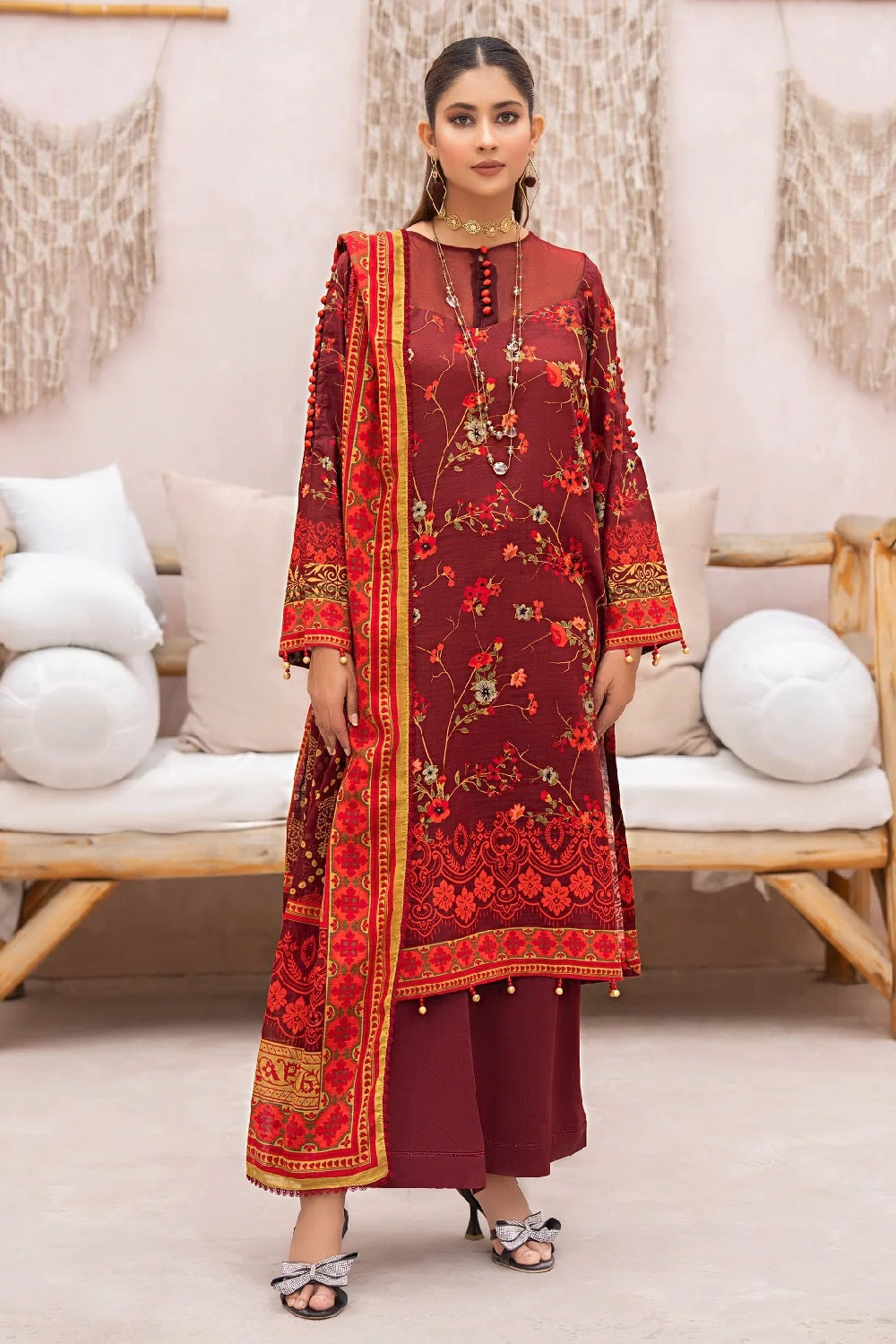 Murashe Salwa Print Lawn D-10 – Murashe 3-piece unstitched suit