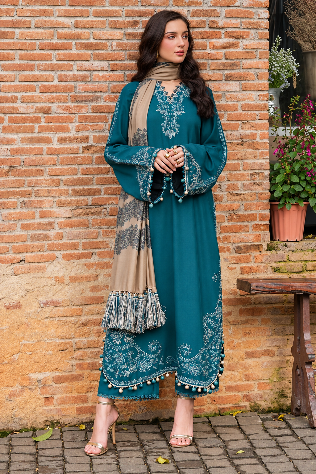 Somewhere Winter By Yards YD-12453 (Escapade) – Yards 3-piece unstitched suit
