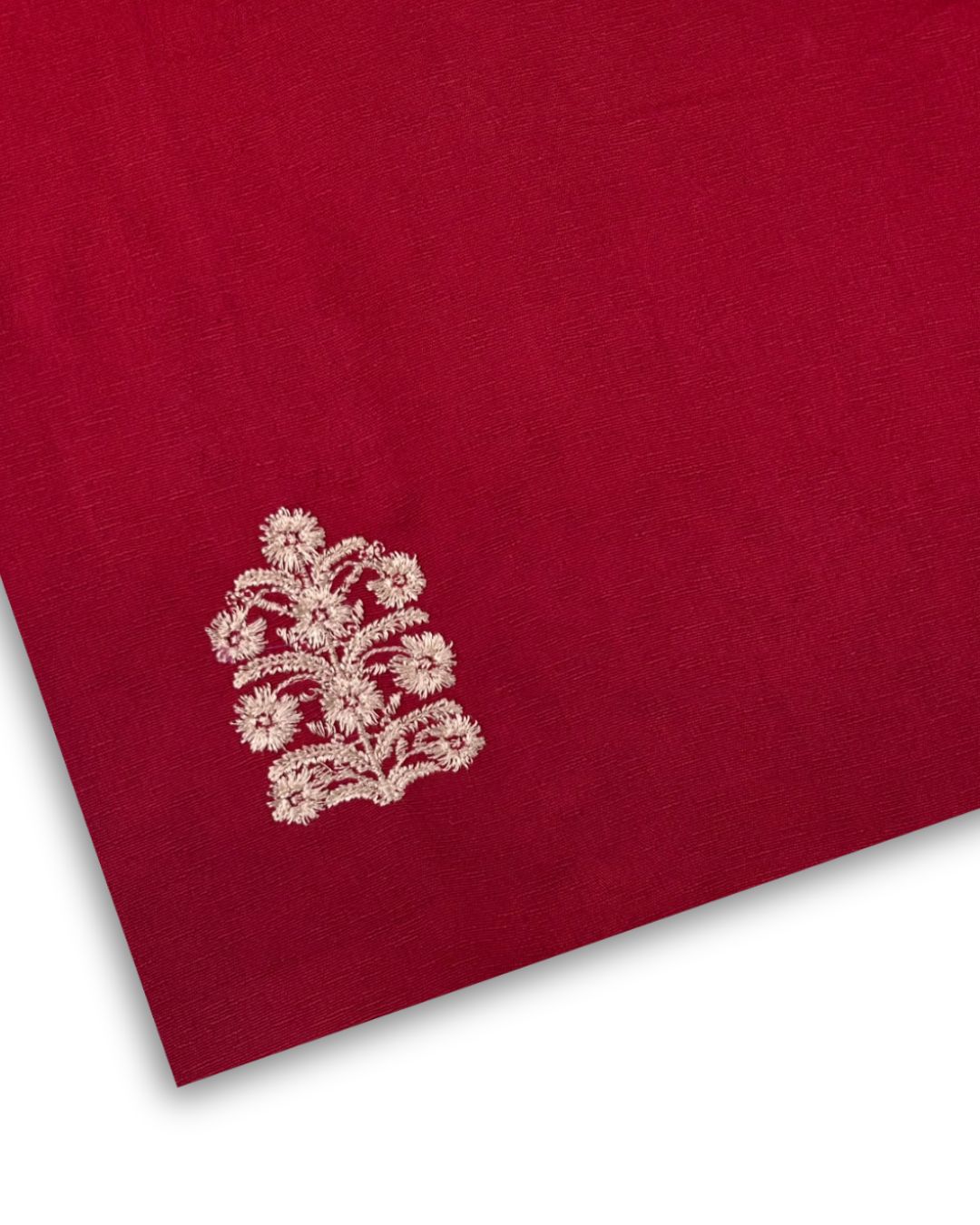 Embroidered Karandi – Red fabric