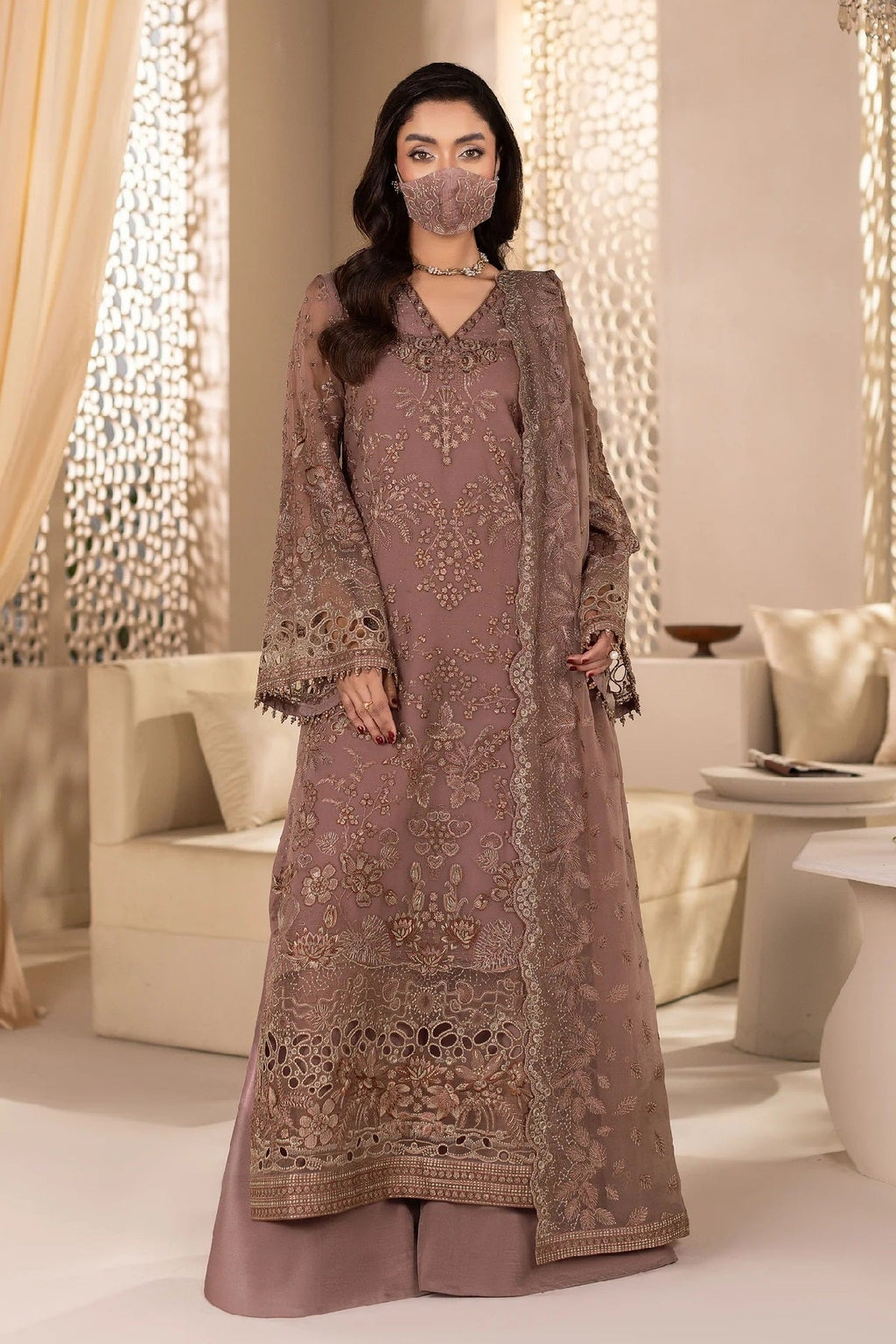 Flossie Executive Dastaan Chiffon DA-10 – Flossie 3-piece unstitched suit