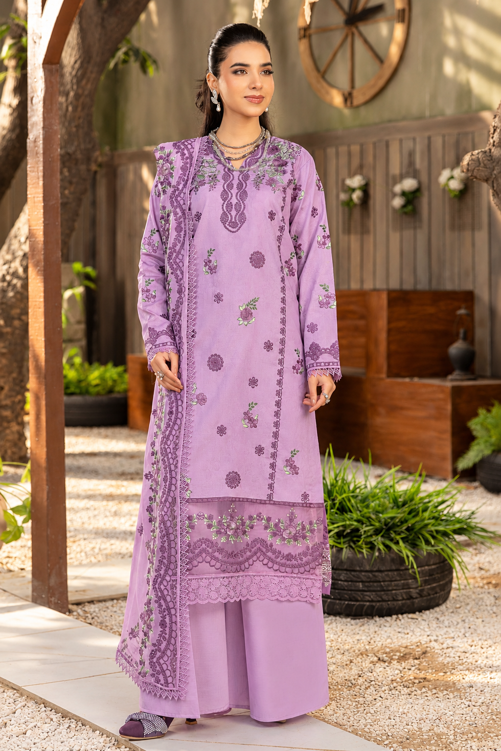 Pankh Cambric By Azam Arts D-2128 – Azam Arts 3-piece unstitched suit
