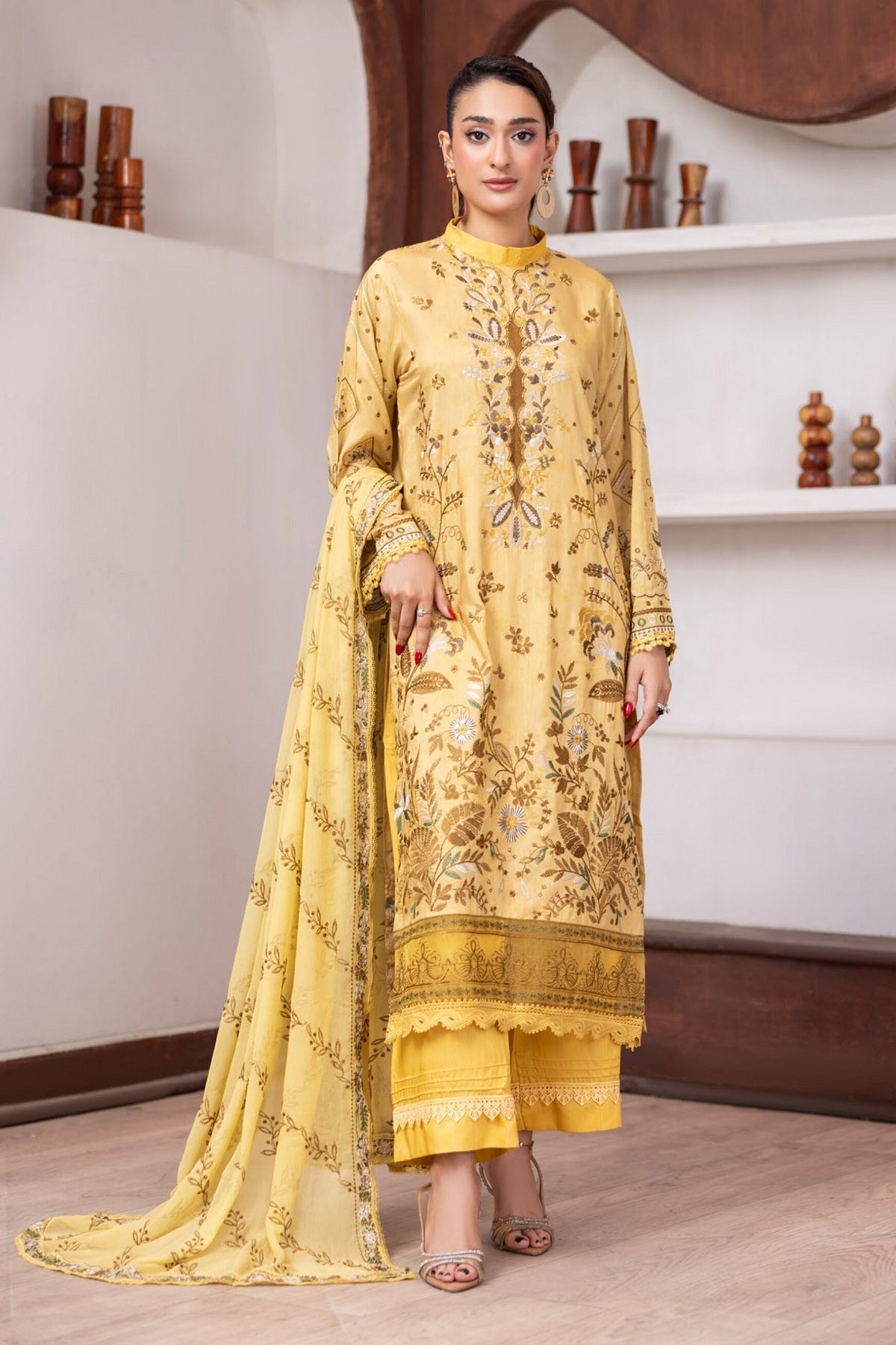 Pankh Viscose By Azam Arts D-2438 – Azam Arts 3-piece unstitched suit