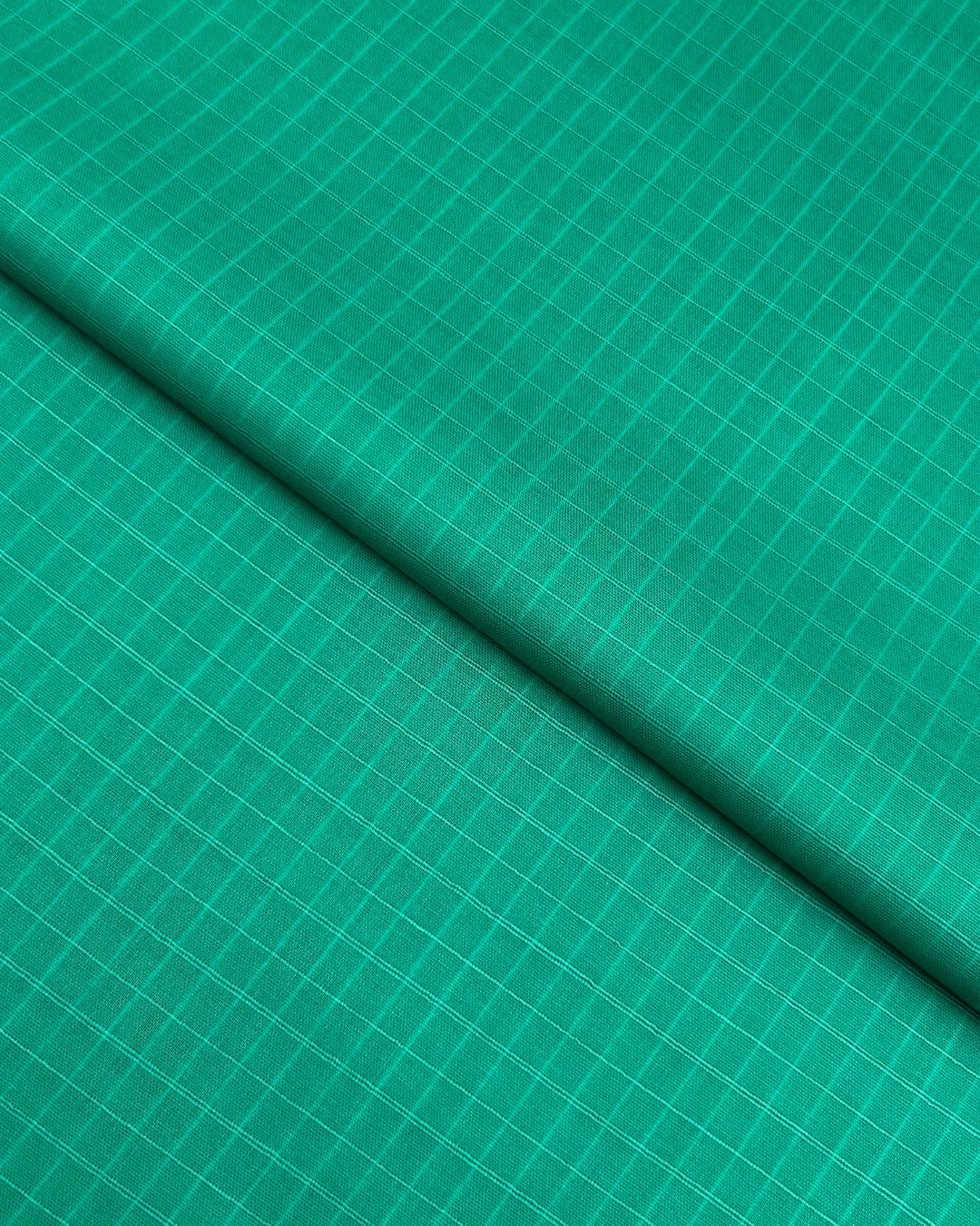 Check Lawn – Sea Green (CLS-S26-0045), self-textured lawn fabric by the meter