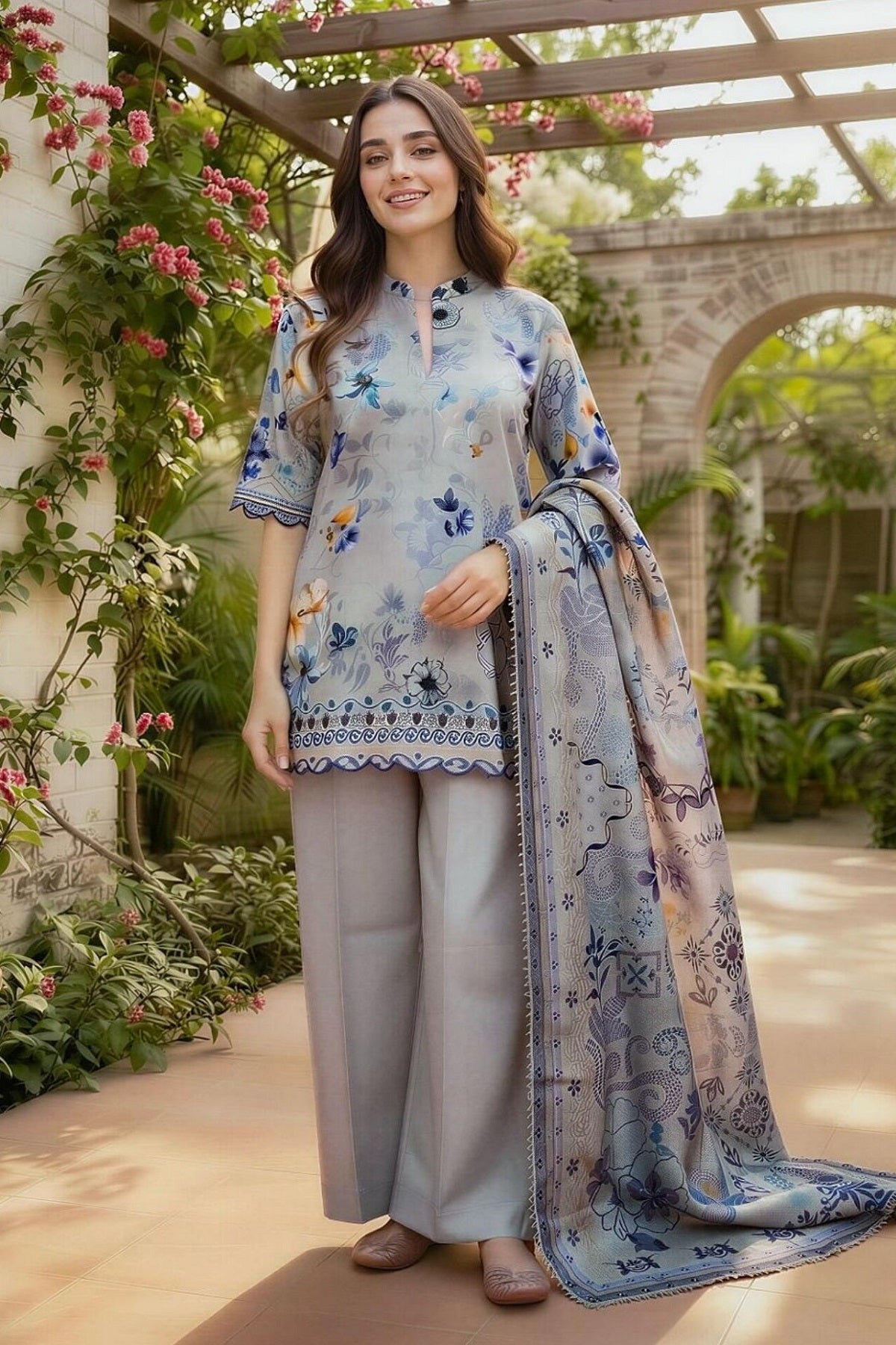 Florent Zync Print Lawn FZ-10 – Florent 3-piece unstitched suit