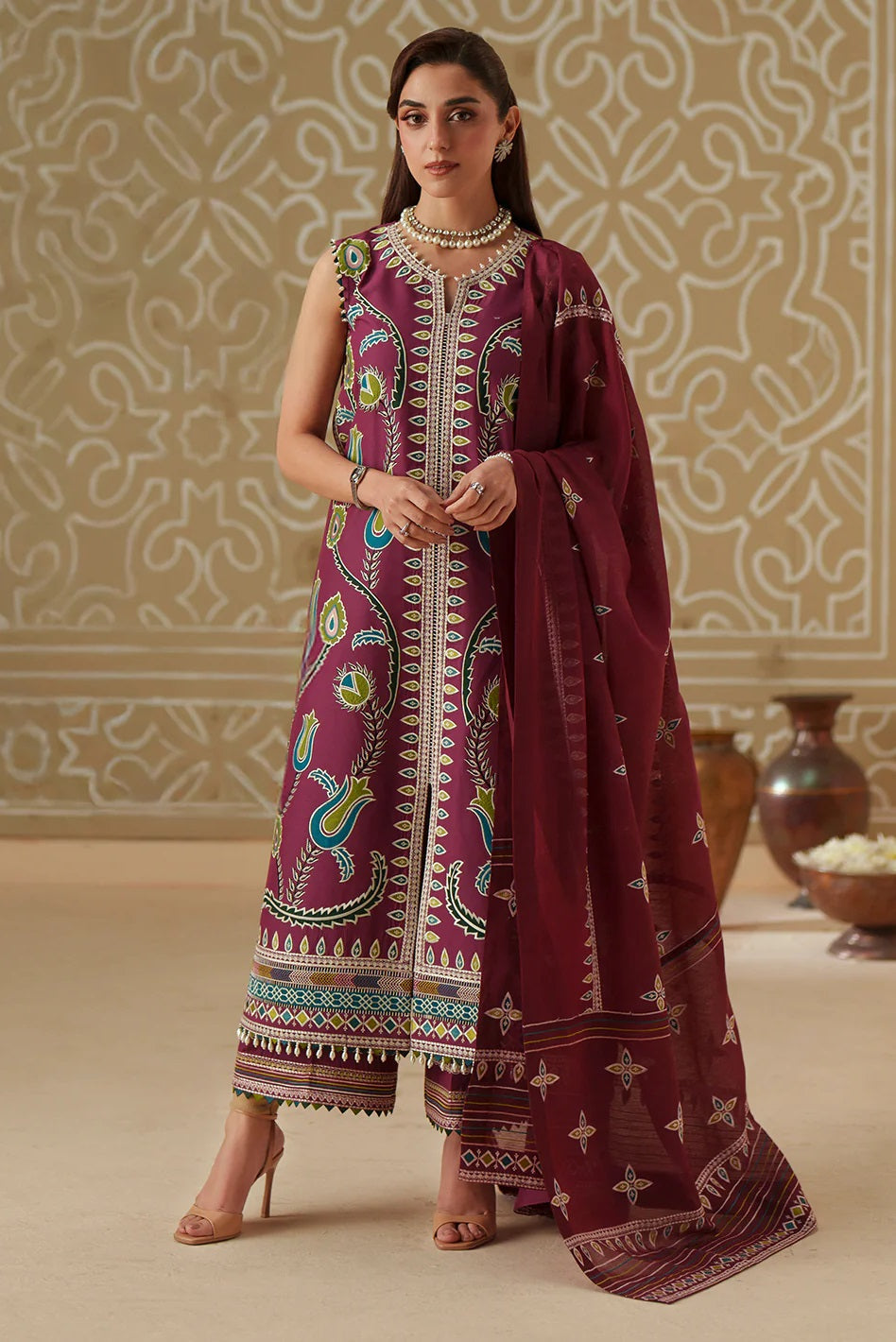 Bin Ilyas Mashriq Lawn 118A – Bin Ilyas 3-piece unstitched suit