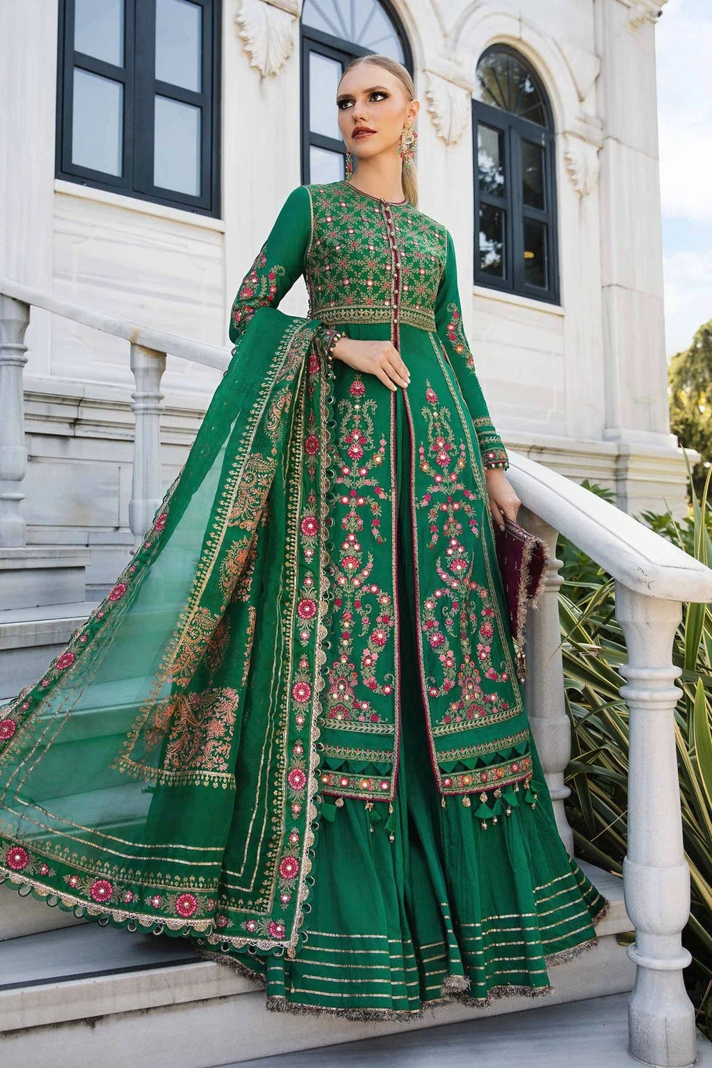 Maria B Sateen D-11 – Maria B 3-piece unstitched suit