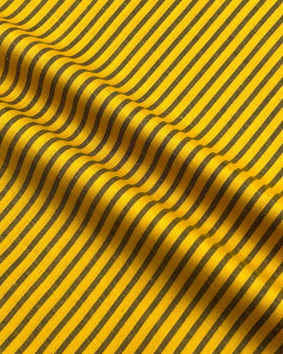 Black Stripe Lawn – Mustard fabric