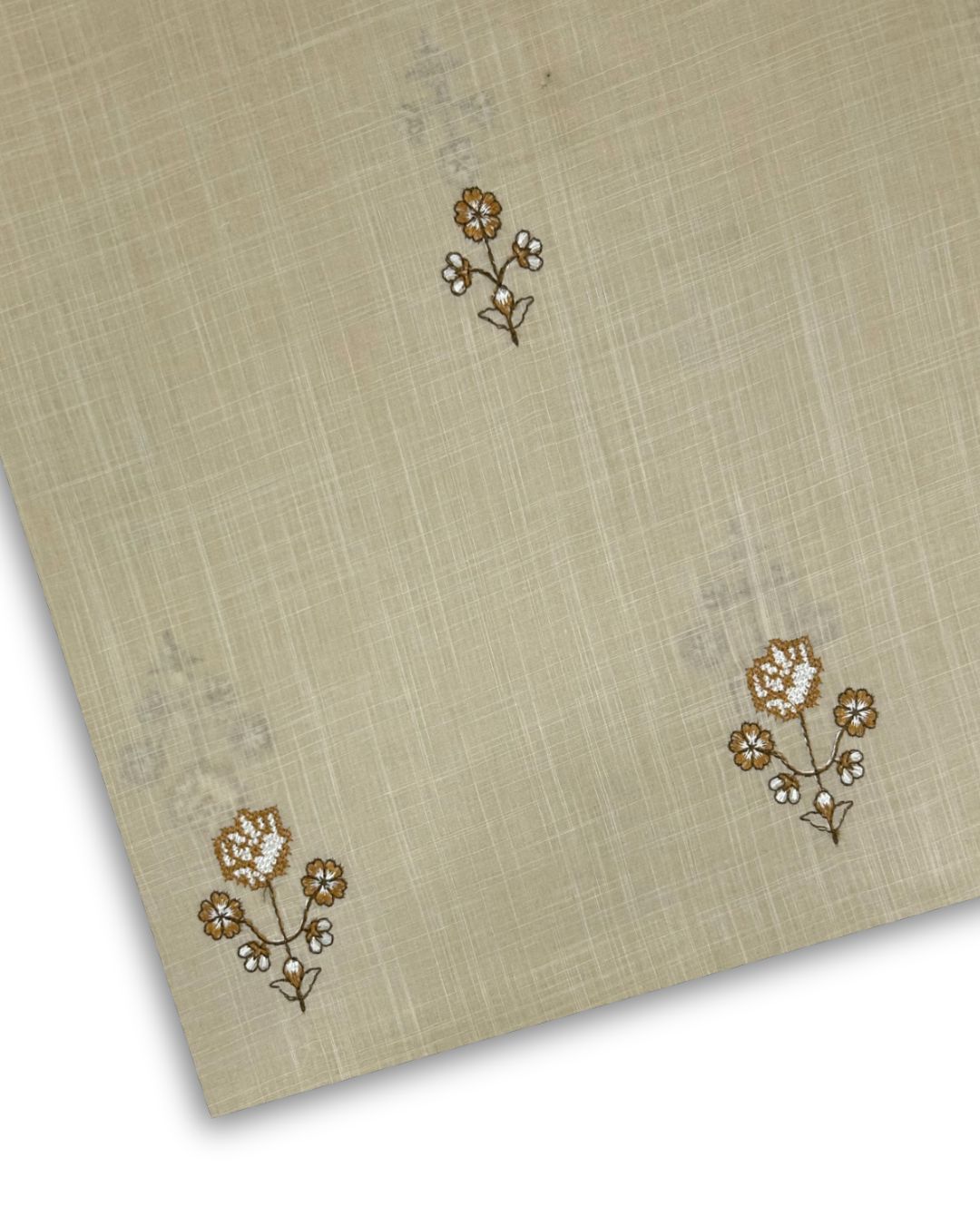 Embroidered Lawn – Beige fabric