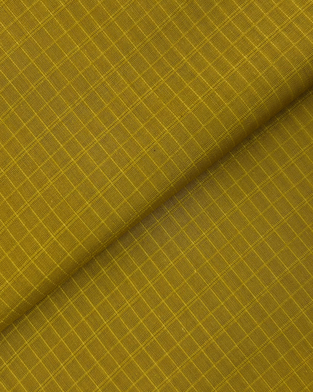 Check Lawn – Olivish Mustard fabric