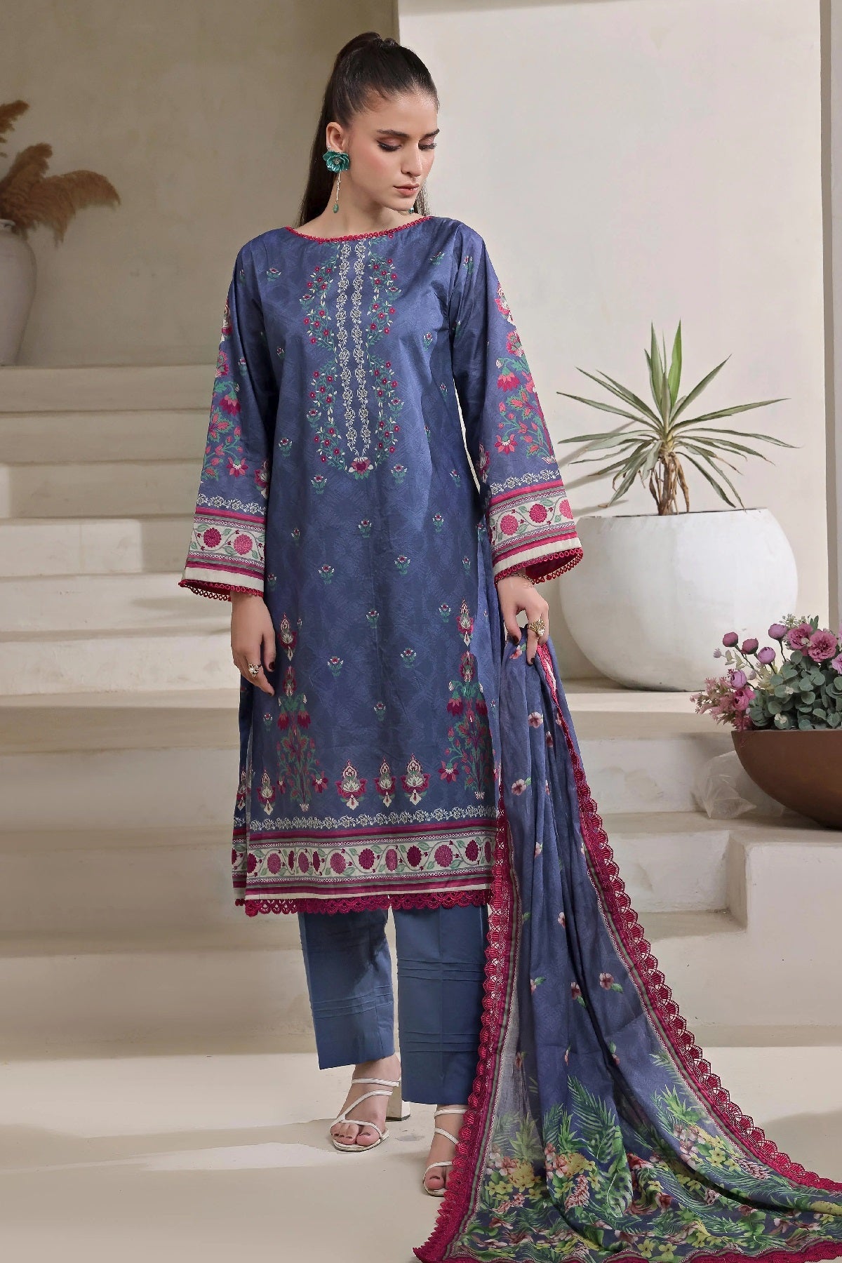 Al Zohaib Colors Print Lawn CDP-11 – Al Zohaib 3-piece unstitched suit