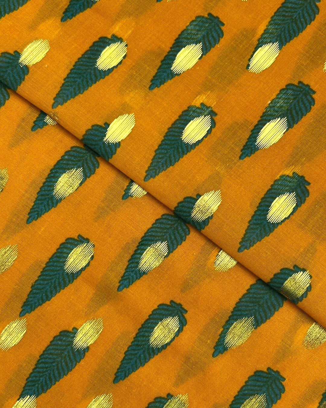Golden Broshia Print Lawn fabric