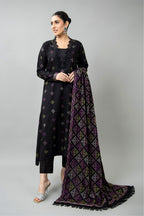 Embroidered Black Karandi Lawn Shawl by The Fabric Store