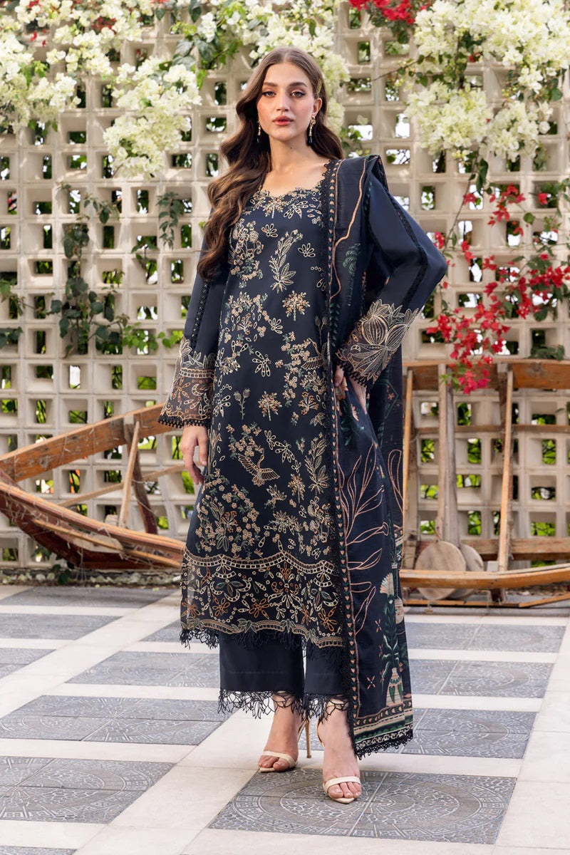 Rang Rasiya Carnation Lawn D-12 (Liaro) – Rang Rasiya 3-piece unstitched suit