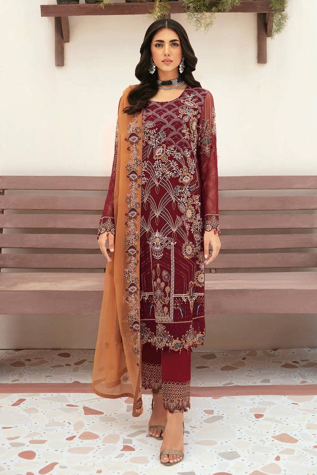 Ramsha Chiffon F-2612 – Ramsha 3-piece unstitched suit