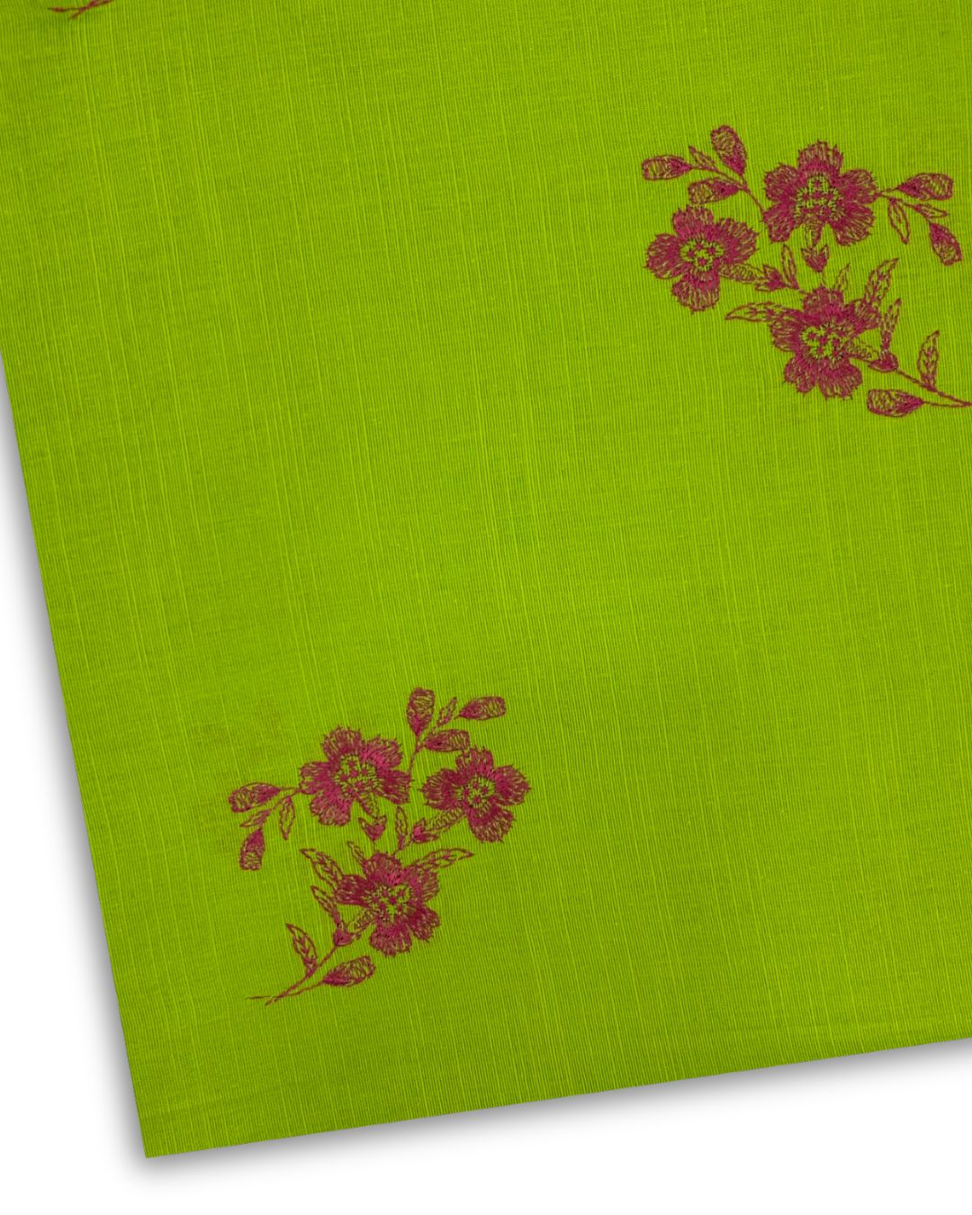 Embroidered Khaddar – Lime, embroidered khaddar fabric by the meter