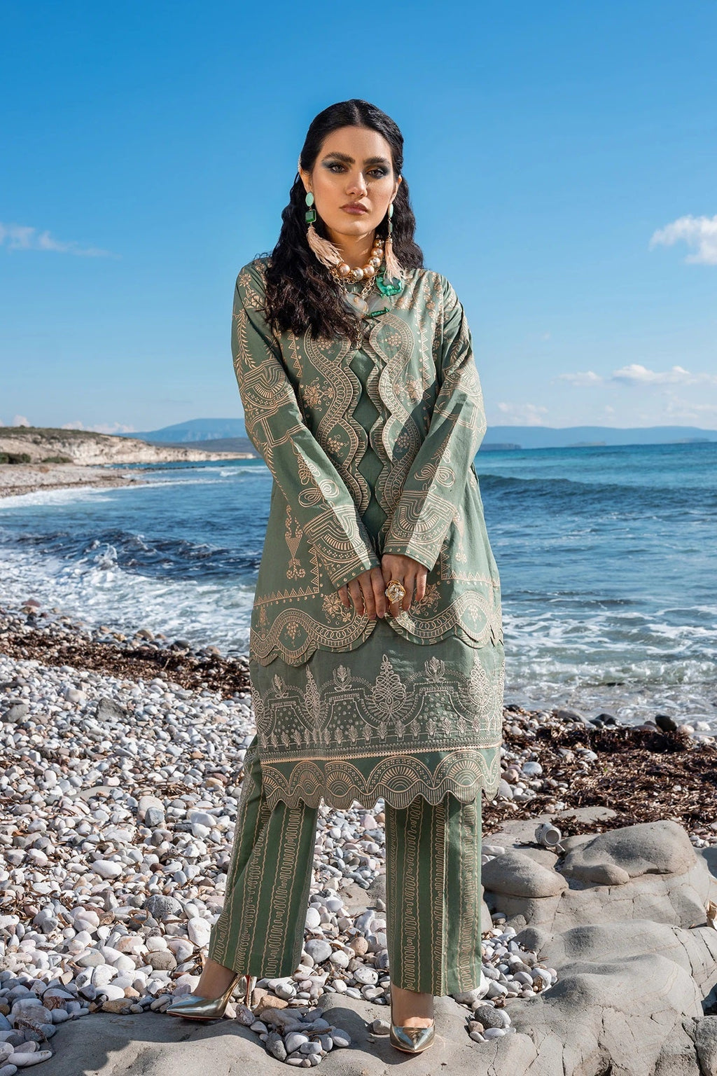 Sifa Lawn SL-14A (Folk Art) Two Piece – Sifa 2-piece unstitched suit