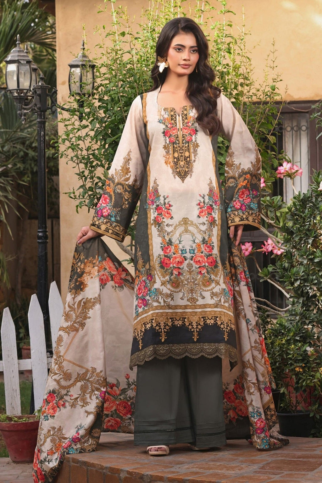 Malhar Lawn By Firdous ML-15 – Firdous 3-piece unstitched suit
