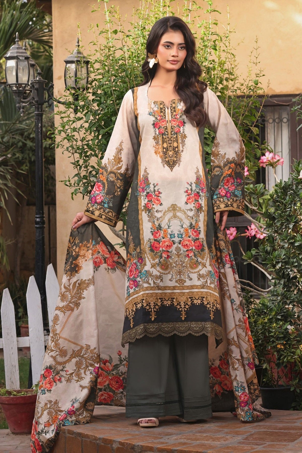 Malhar Lawn By Firdous ML-15 – Firdous 3-piece unstitched suit