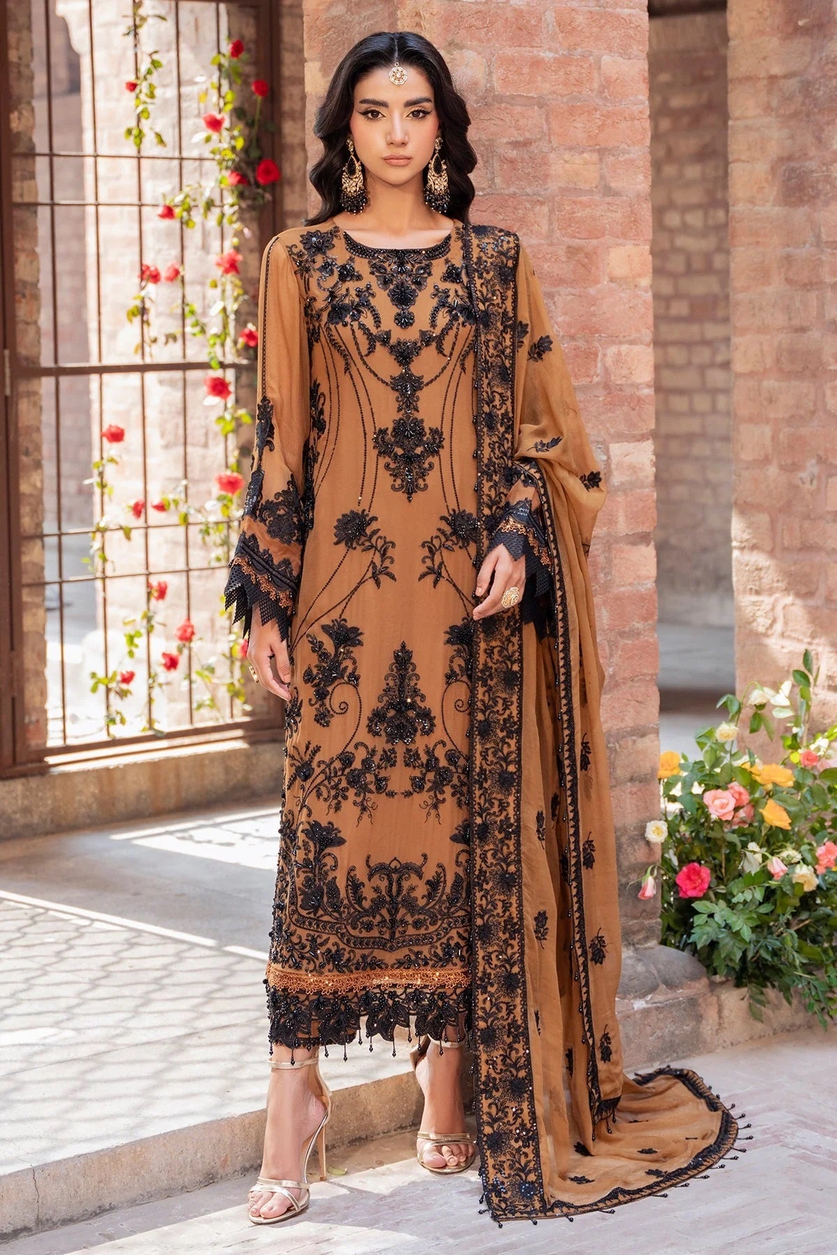 Razab Sanjh Formal Wear SJH-16 – Razab 3-piece unstitched suit