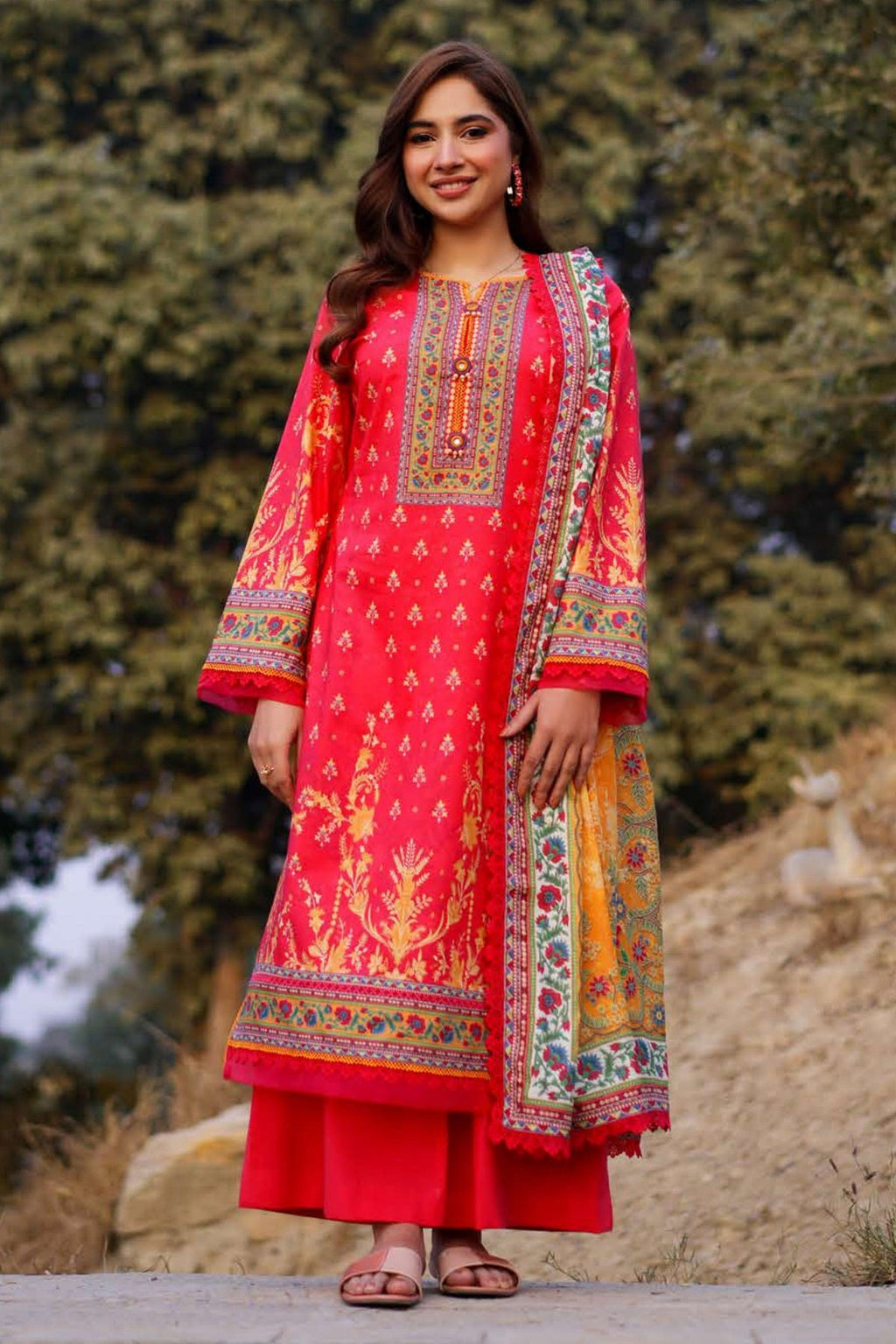 Asim Jofa Print Lawn AJUUB-16 – Asim Jofa 3-piece unstitched suit