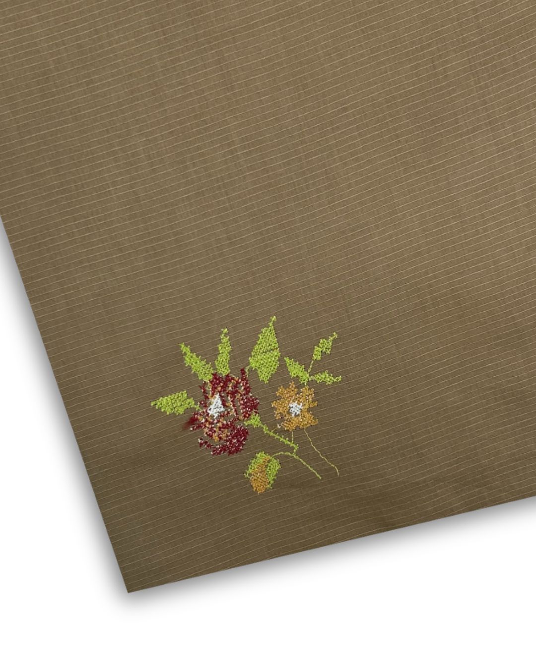 Embroidered Lawn – Chikoo (MEL-S26-147), embroidered lawn fabric by the meter