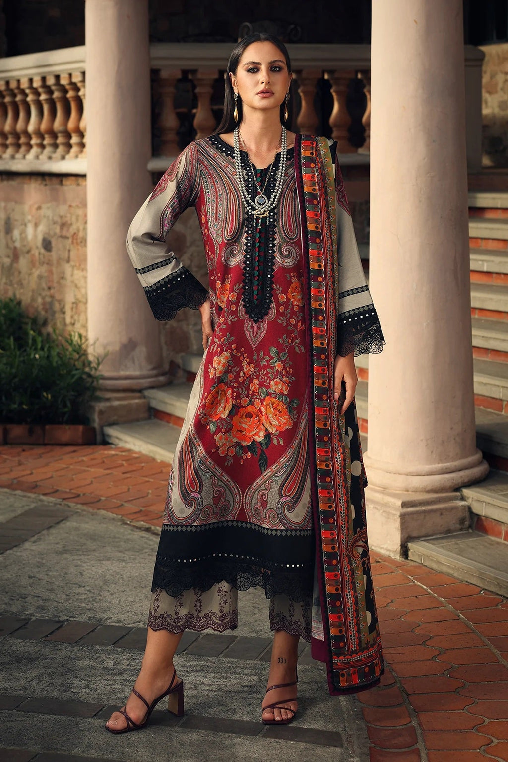 Charizma Combinations Linen CCW7-17 – Charizma 3-piece unstitched suit