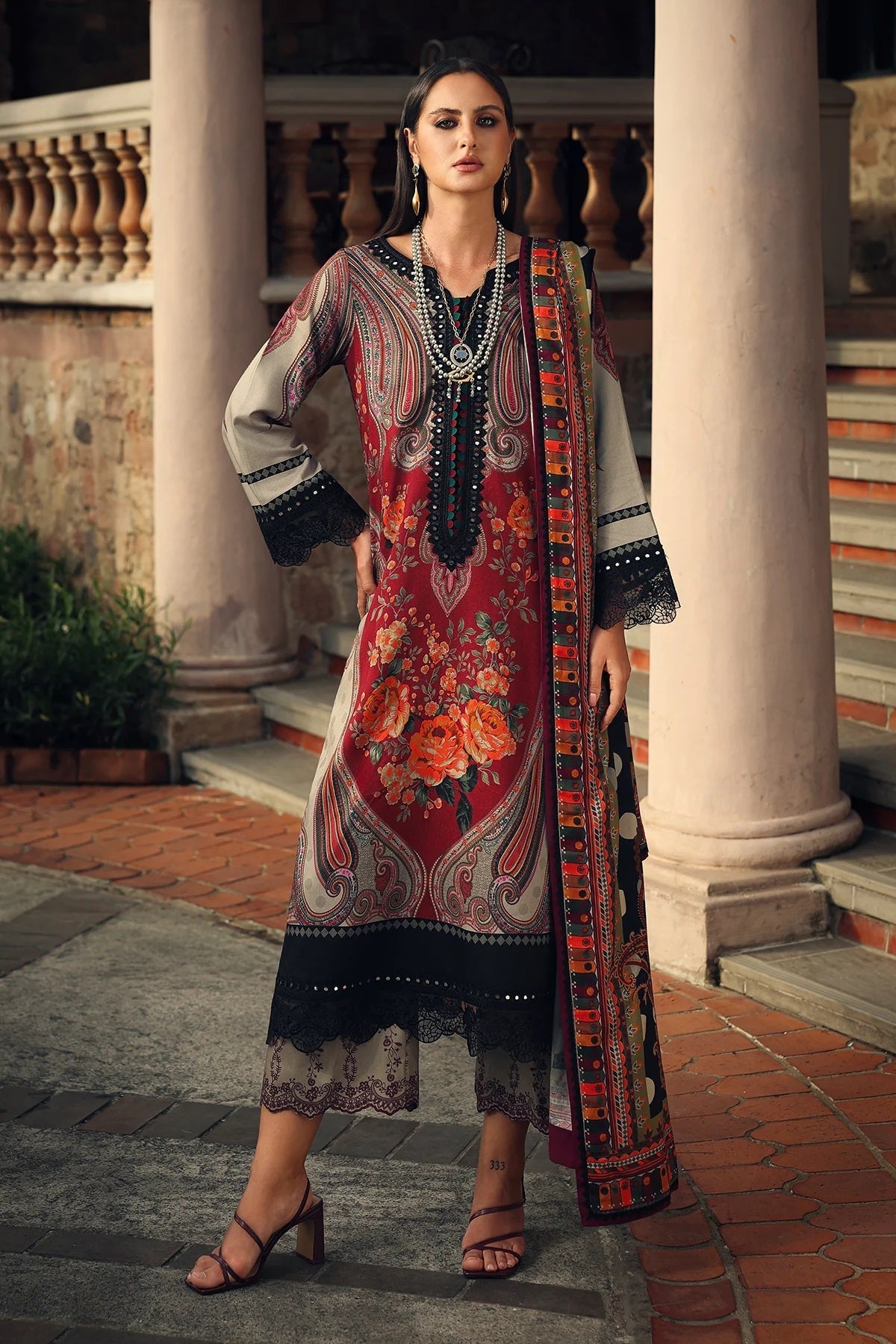 Charizma Combinations Linen CCW7-17 – Charizma 3-piece unstitched suit