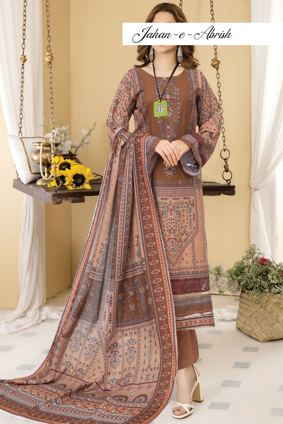 Tehzeeb Print Khaddar By SAK HTK-19005 by Colorita – Colorita 3-piece unstitched suit