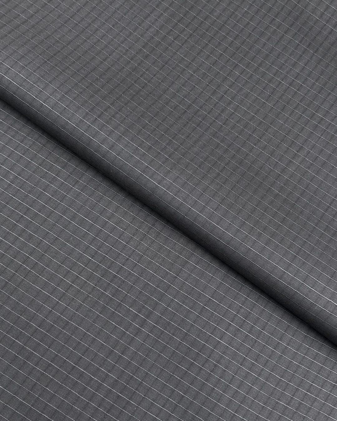 Check Lawn – Grey, self-textured lawn fabric by the meter