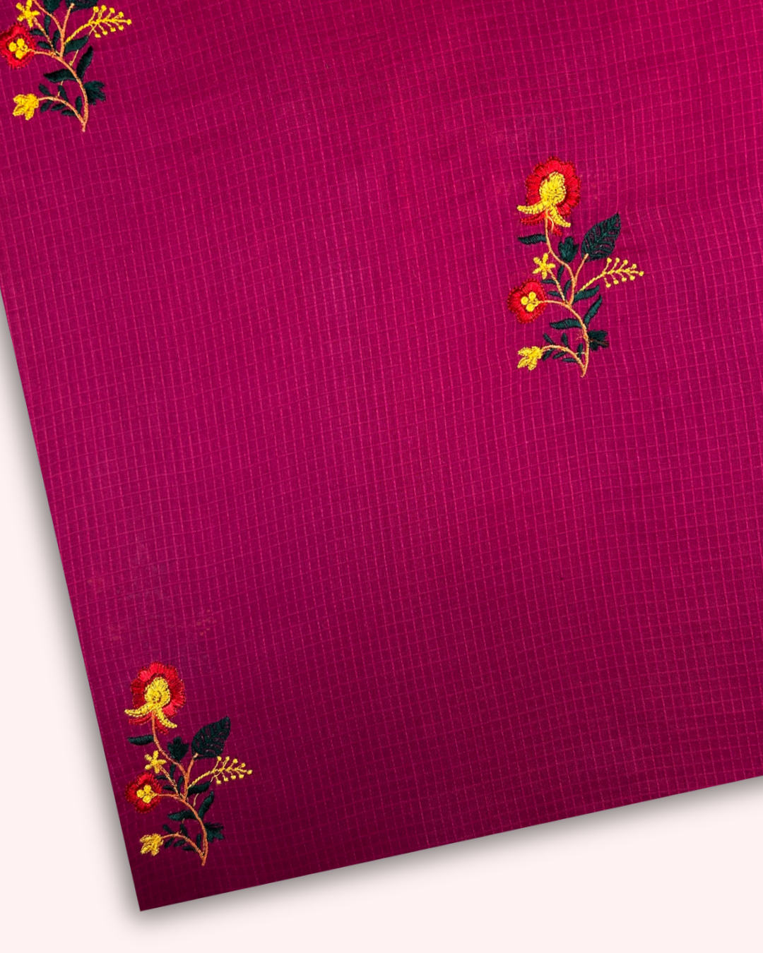 Embroidered Lawn – Pink (MEL-S25-0037), embroidered lawn fabric by the meter