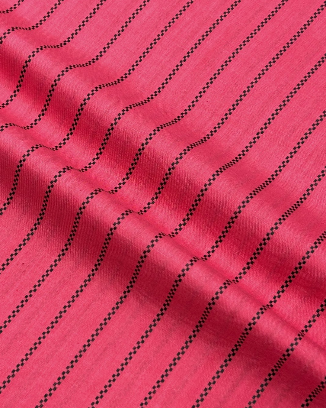 Black Stripe Lawn – Carrot, self-textured lawn fabric by the meter