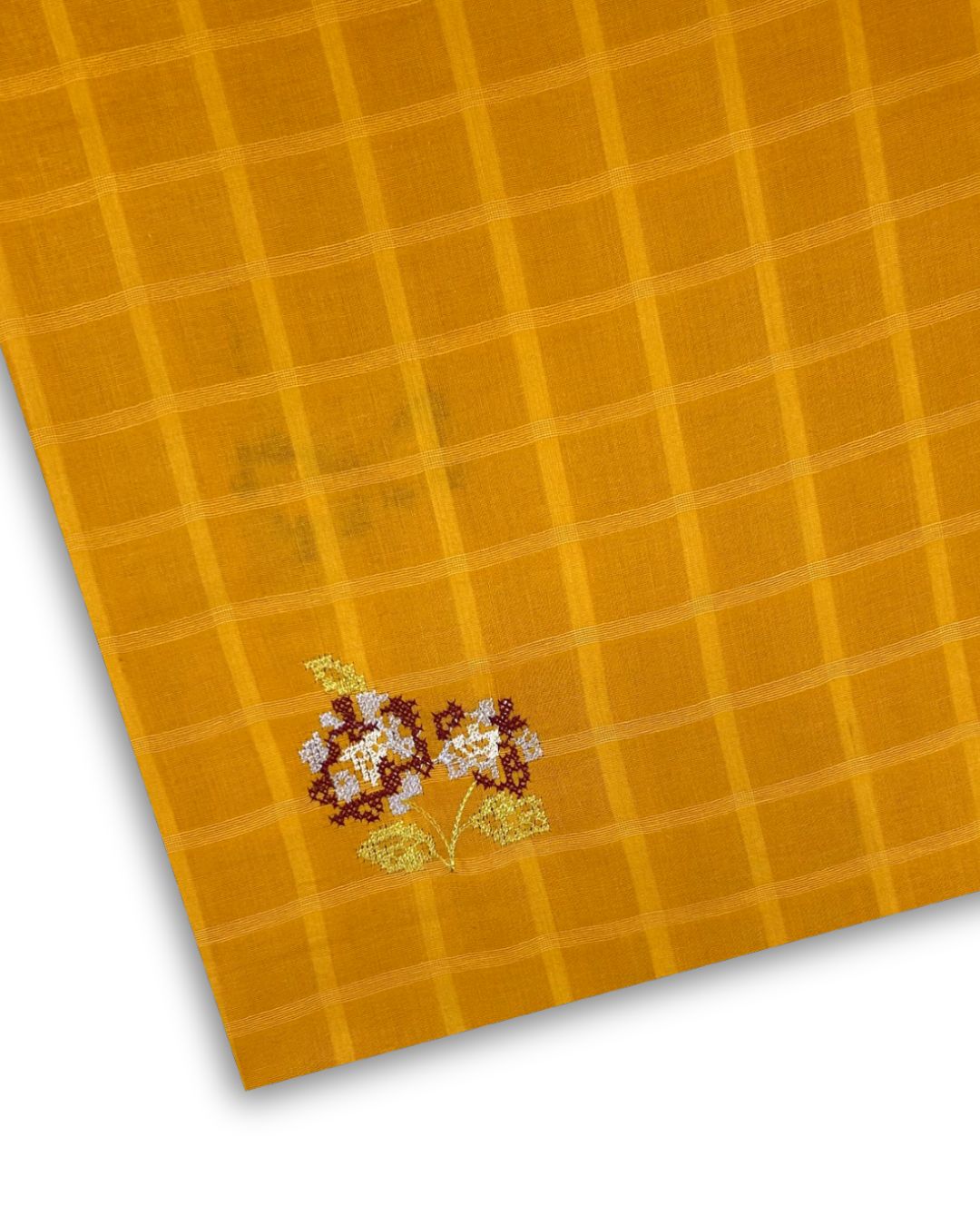 Embroidered Lawn – Mustard (MEL-S26-131), embroidered lawn fabric by the meter