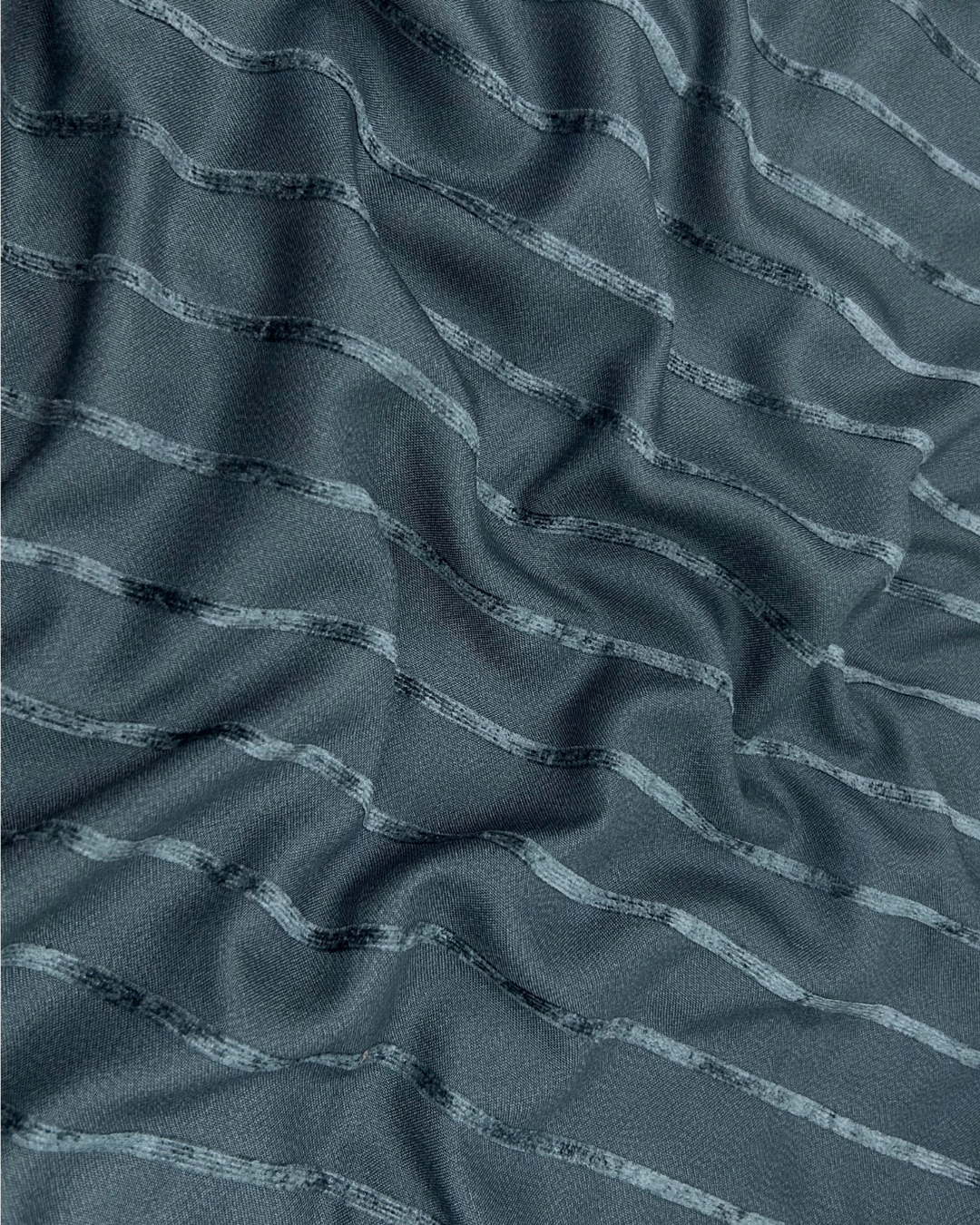 Alpine Velvet Rib – Charcoal, self-textured velvet fabric by the meter